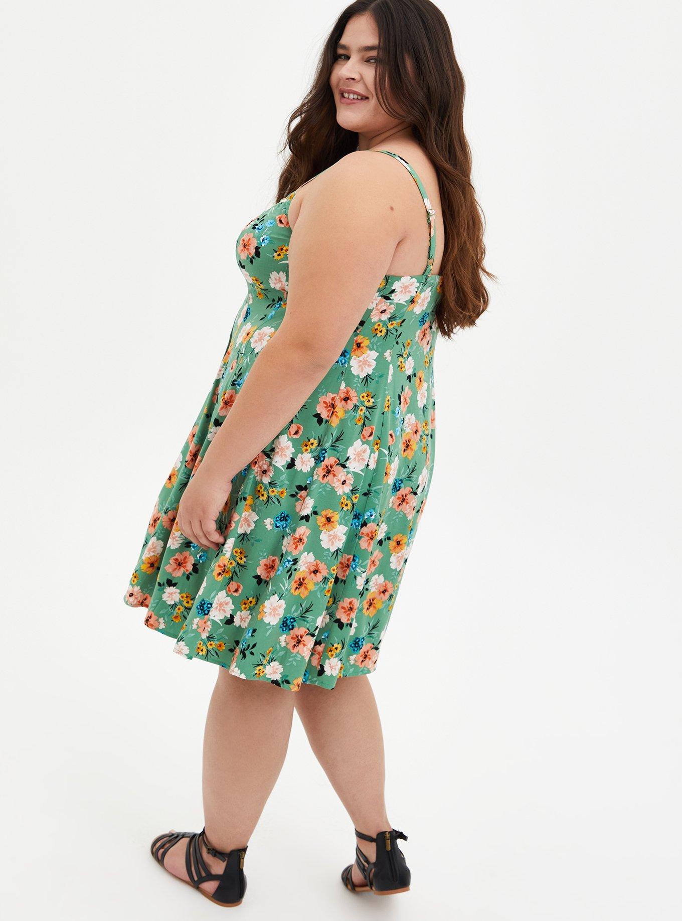 Torrid green 2024 floral dress