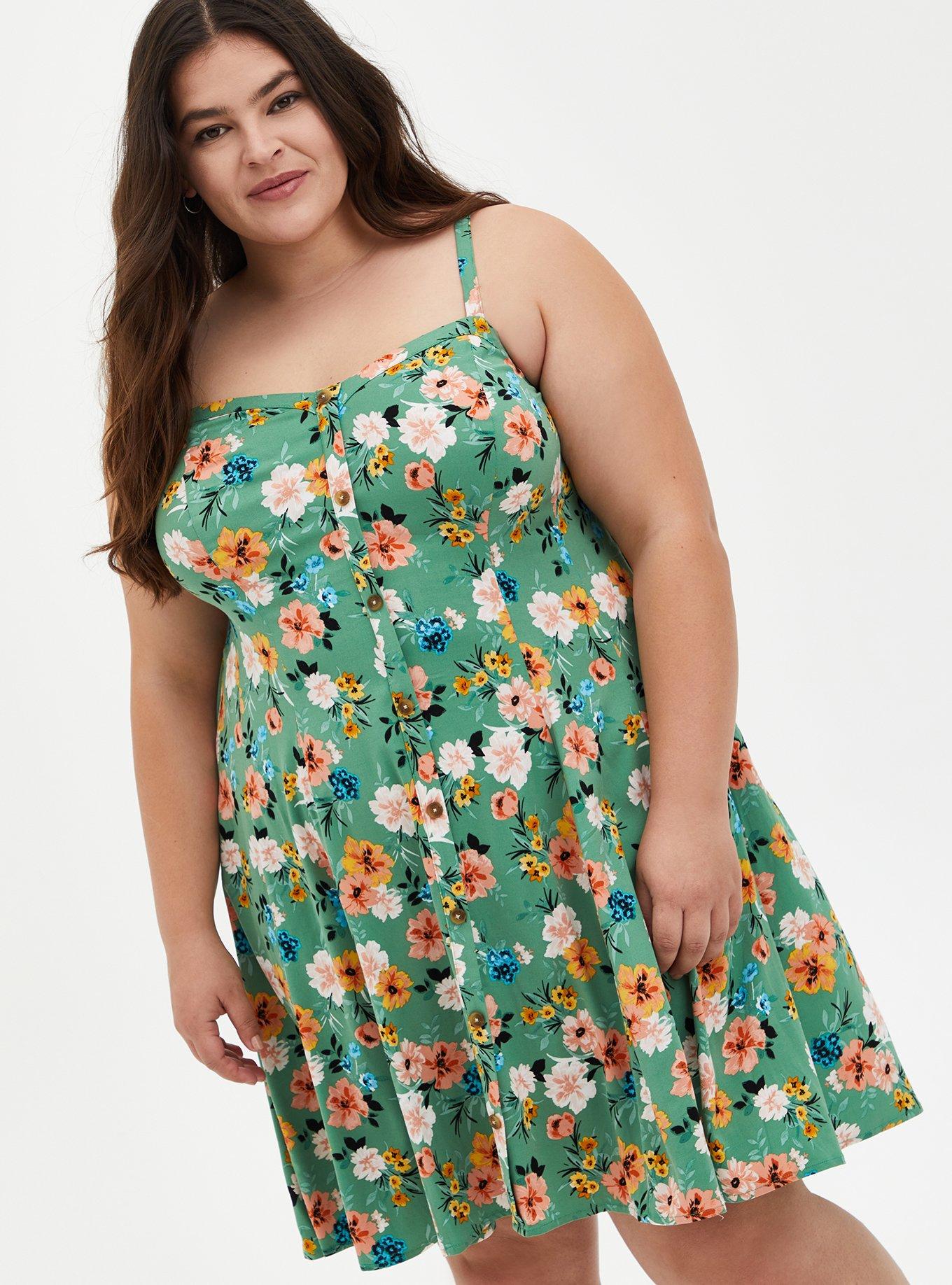 Torrid green floral clearance dress