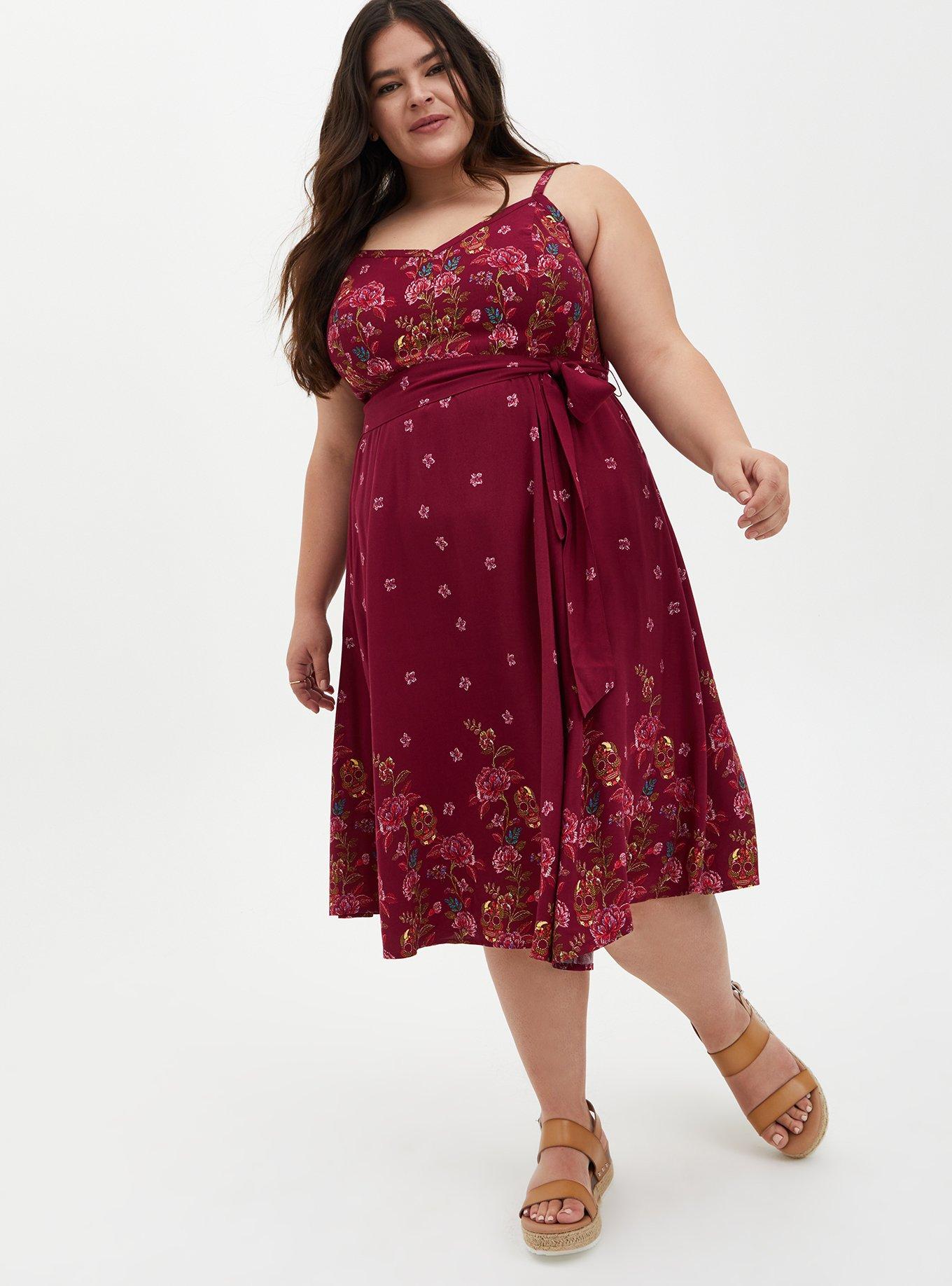 Torrid red 2025 floral dress