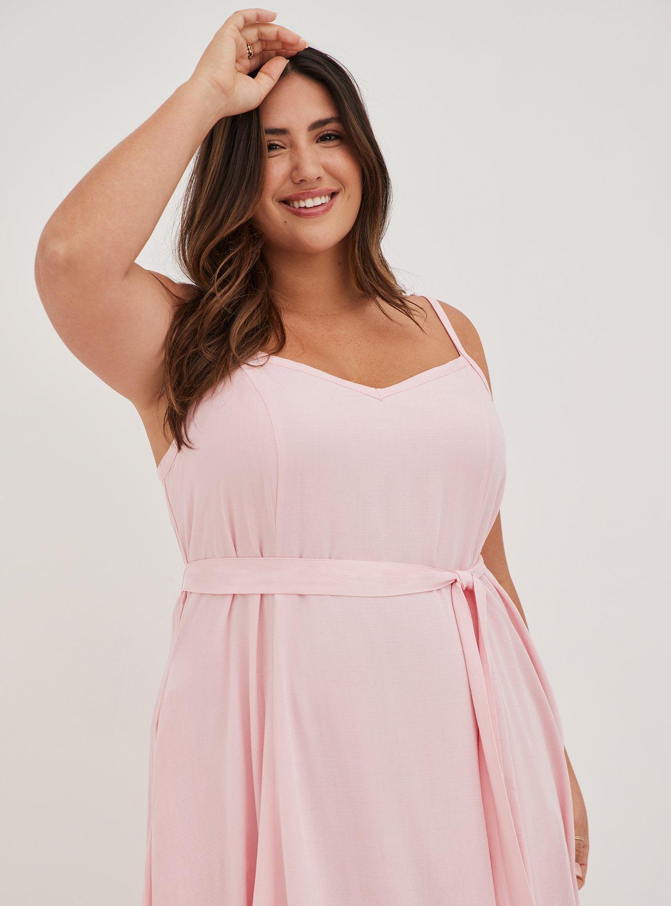 Plus Size Maxi Gauze Tiered Dress, ALMOND BLOSSOM, alternate