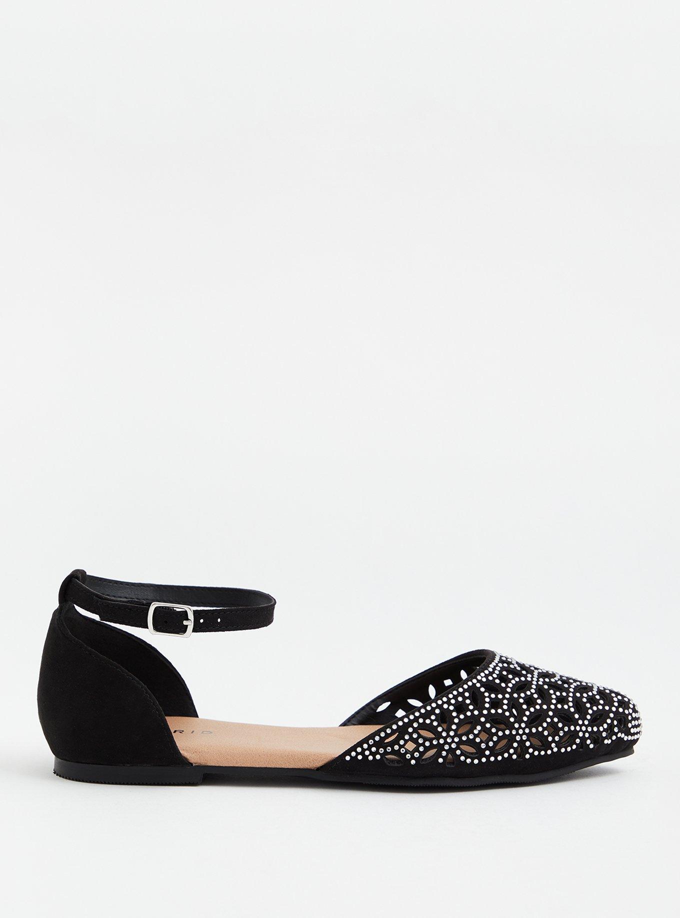 Embellished D'Orsay Flat (WW), BLACK, alternate