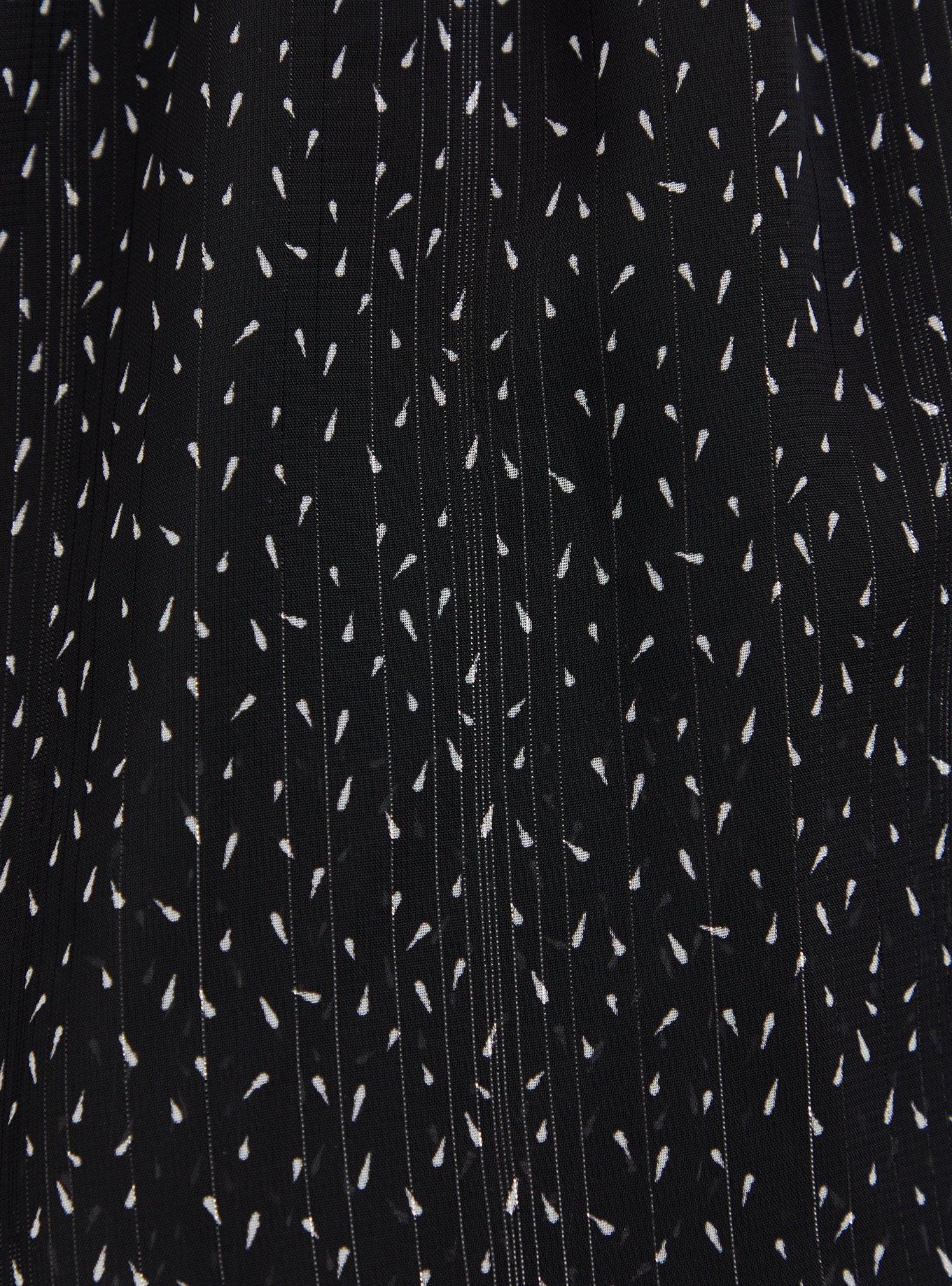 Plus Size Black Chiffon Tiered Midi Skirt , BLACK GOLD, alternate