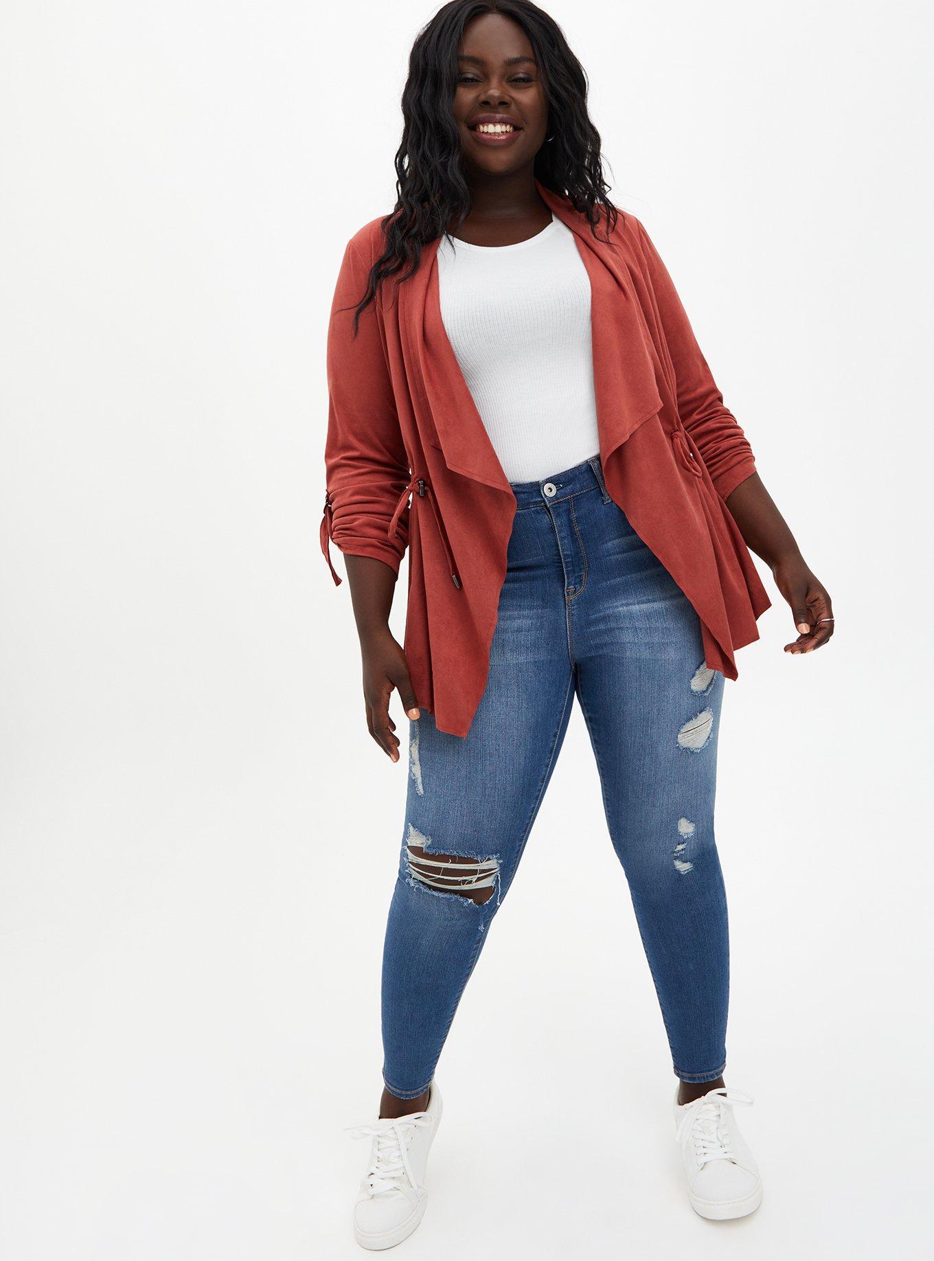 Faux suede plus size on sale jacket