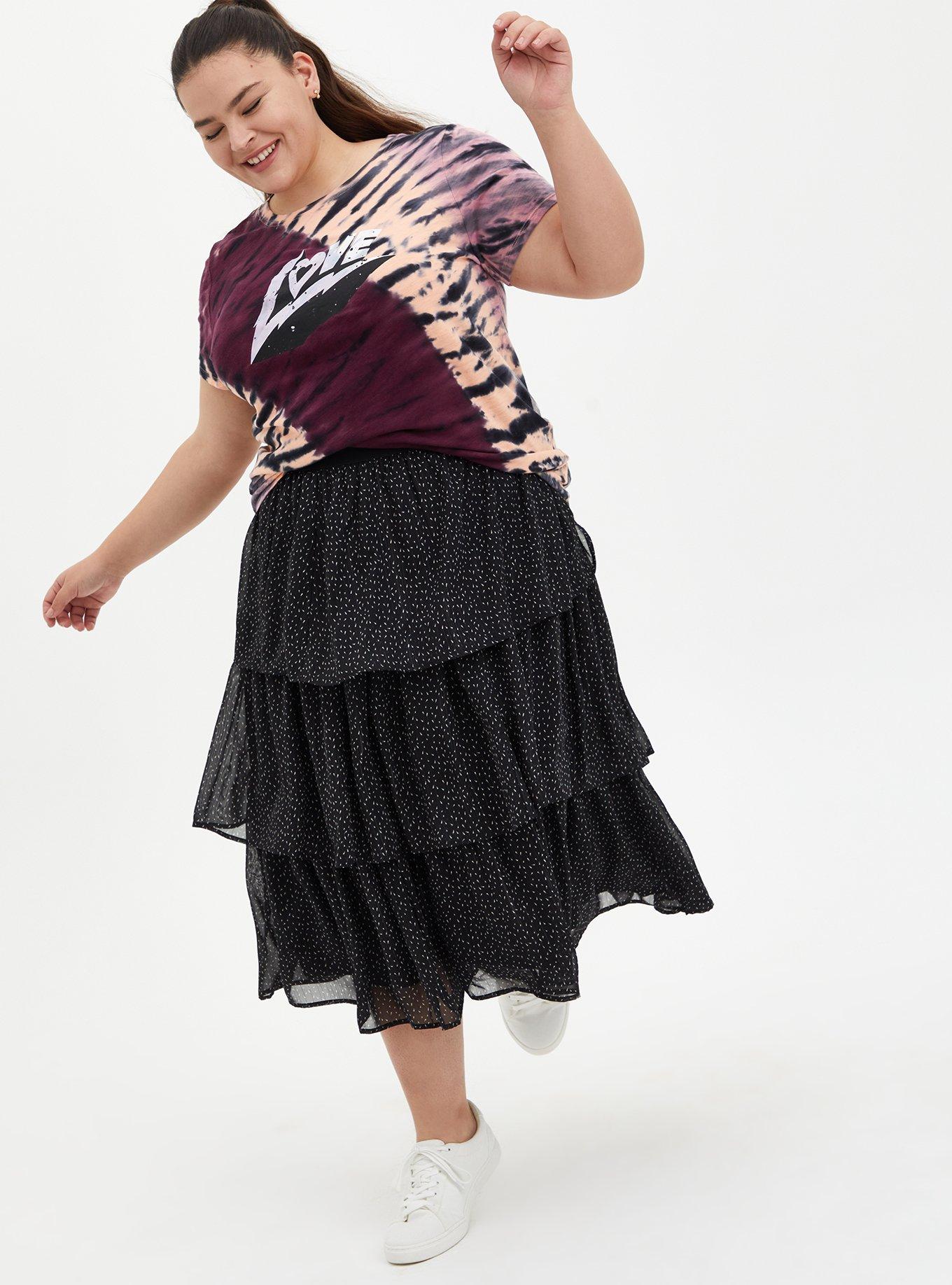 Plus Size Relaxed Fit Tunic - Heritage Slub Love Tie-Dye Multi, DEEP BLACK, alternate