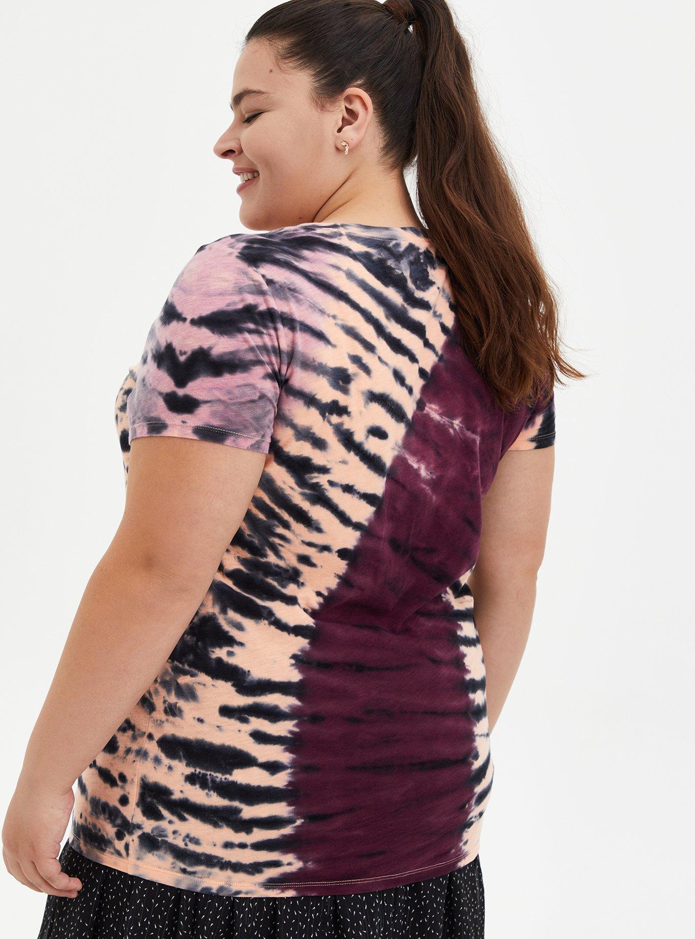 Plus Size Relaxed Fit Tunic - Heritage Slub Love Tie-Dye Multi, DEEP BLACK, alternate