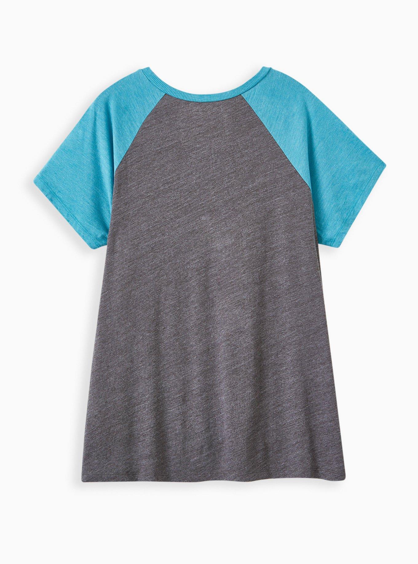 Plus Size Classic Fit Raglan Tee - Triblend Mentally Rolling Eyes Charcoal Grey, CHARCOAL, alternate