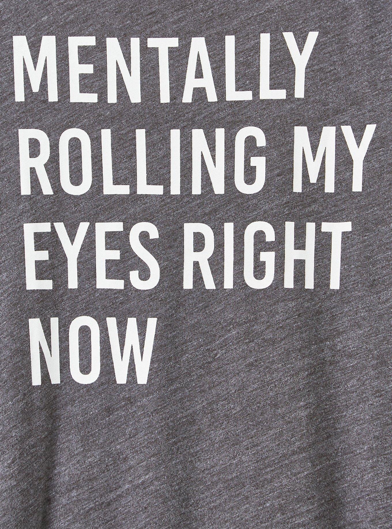 Plus Size Classic Fit Raglan Tee - Triblend Mentally Rolling Eyes Charcoal Grey, CHARCOAL, alternate