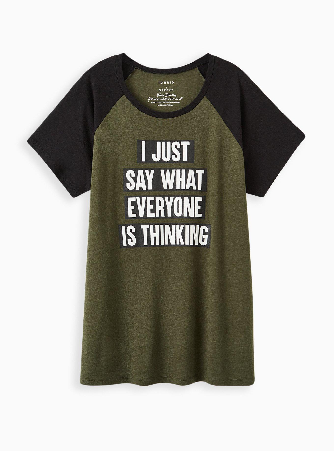 Plus Size Classic Fit Raglan Tee - Triblend Thinking Olive Green, DEEP DEPTHS, hi-res