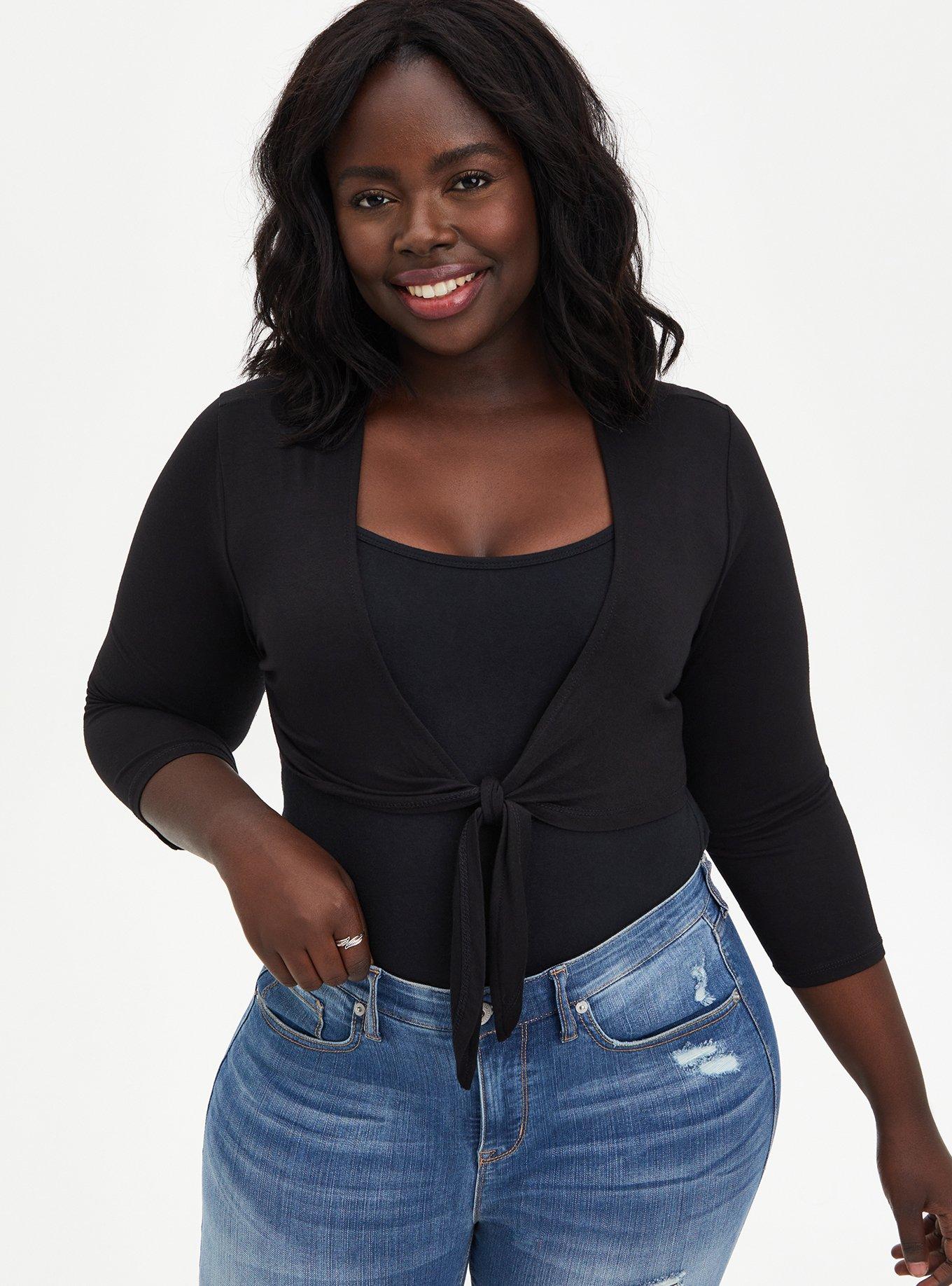 Denim shrug hot sale plus size