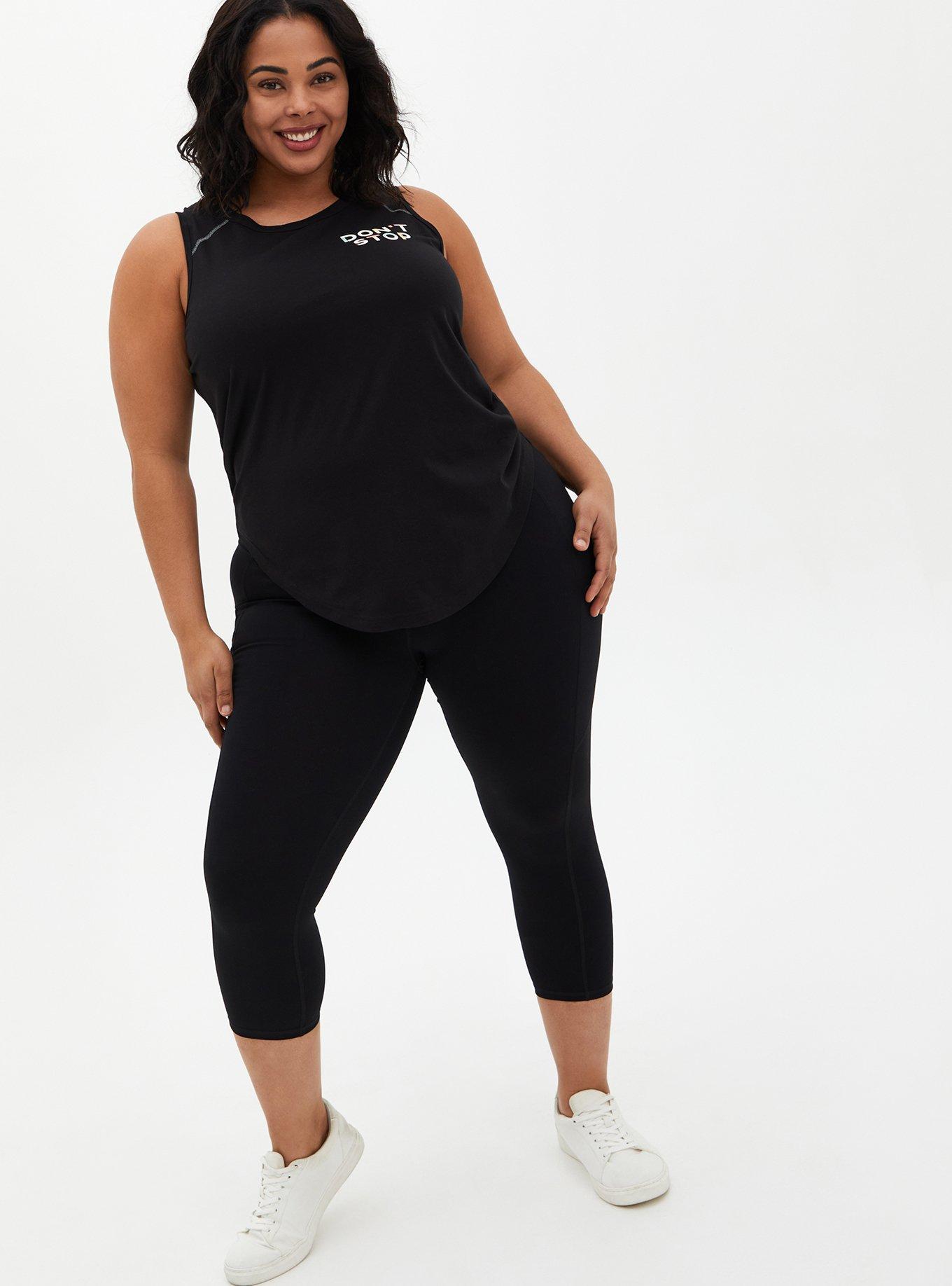 Plus Size Don't Stop Black Wicking Active Tank, BLACK, alternate