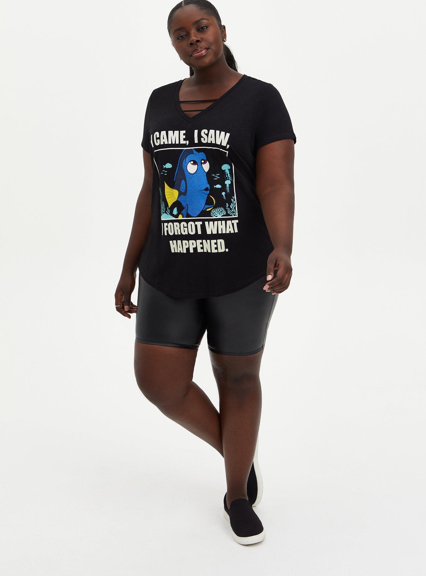 Plus Size V-Neck Top Disney Finding Nemo Dory Meme Black Torrid