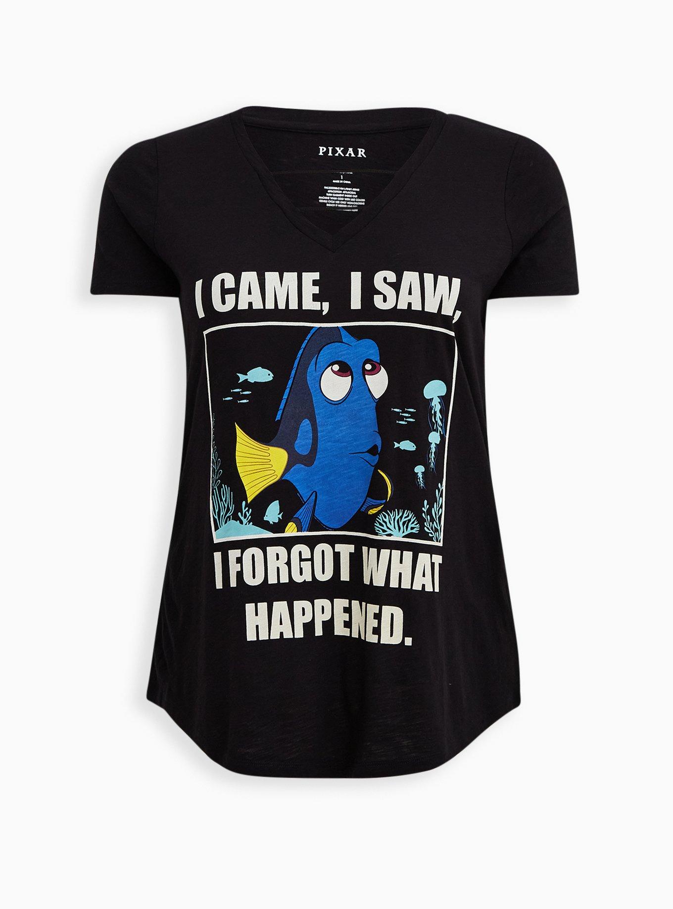 V-Neck Top - Disney Finding Nemo Dory Meme Black, DEEP BLACK, hi-res