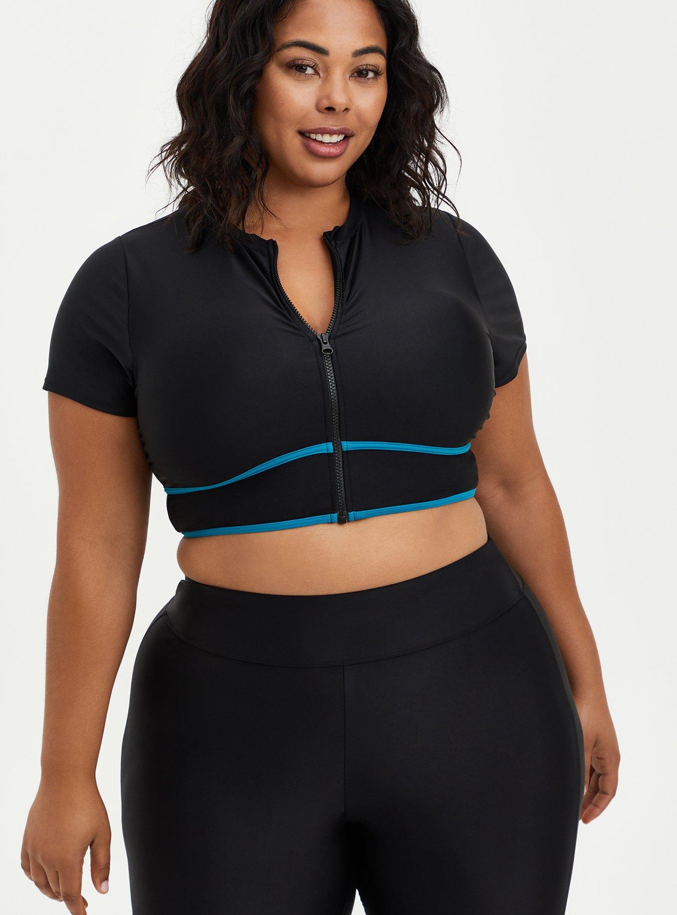Active Swim Crop Rashguard - Black, , hi-res