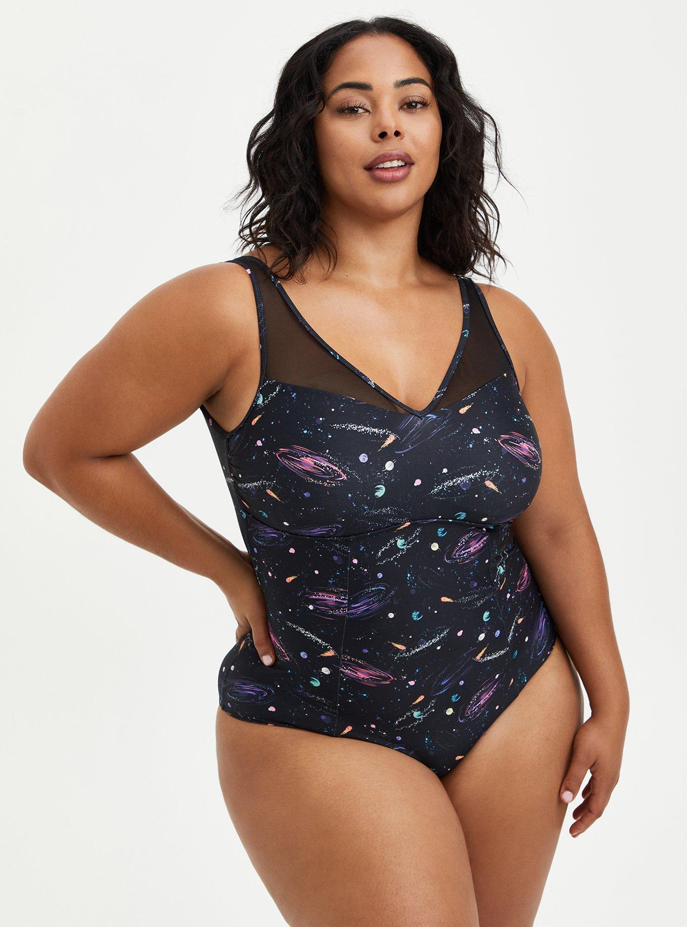 Plus Size Galaxy V Neck Active Swim One Piece Torrid