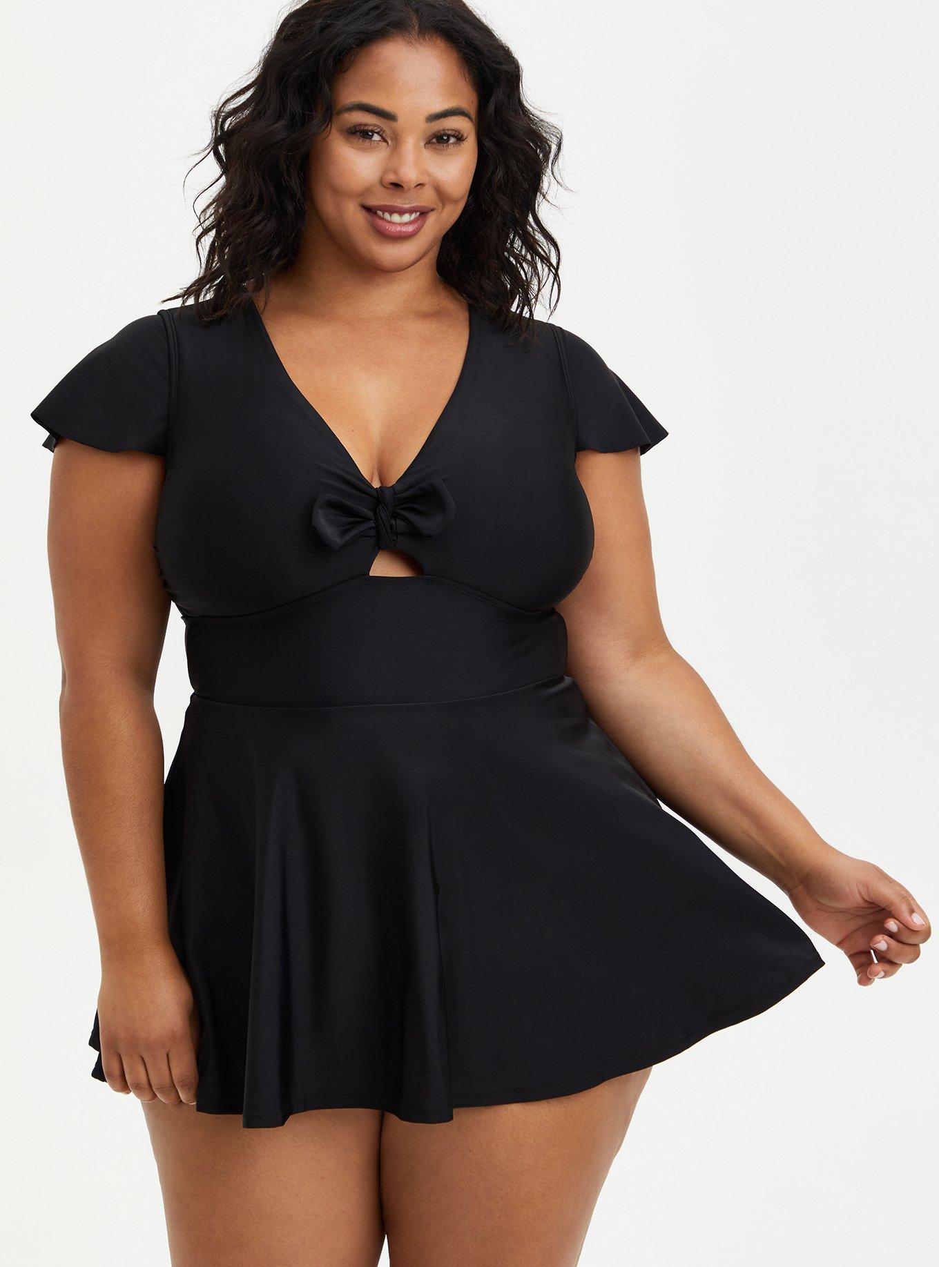 Plus size swim 2025 dress with sleeves