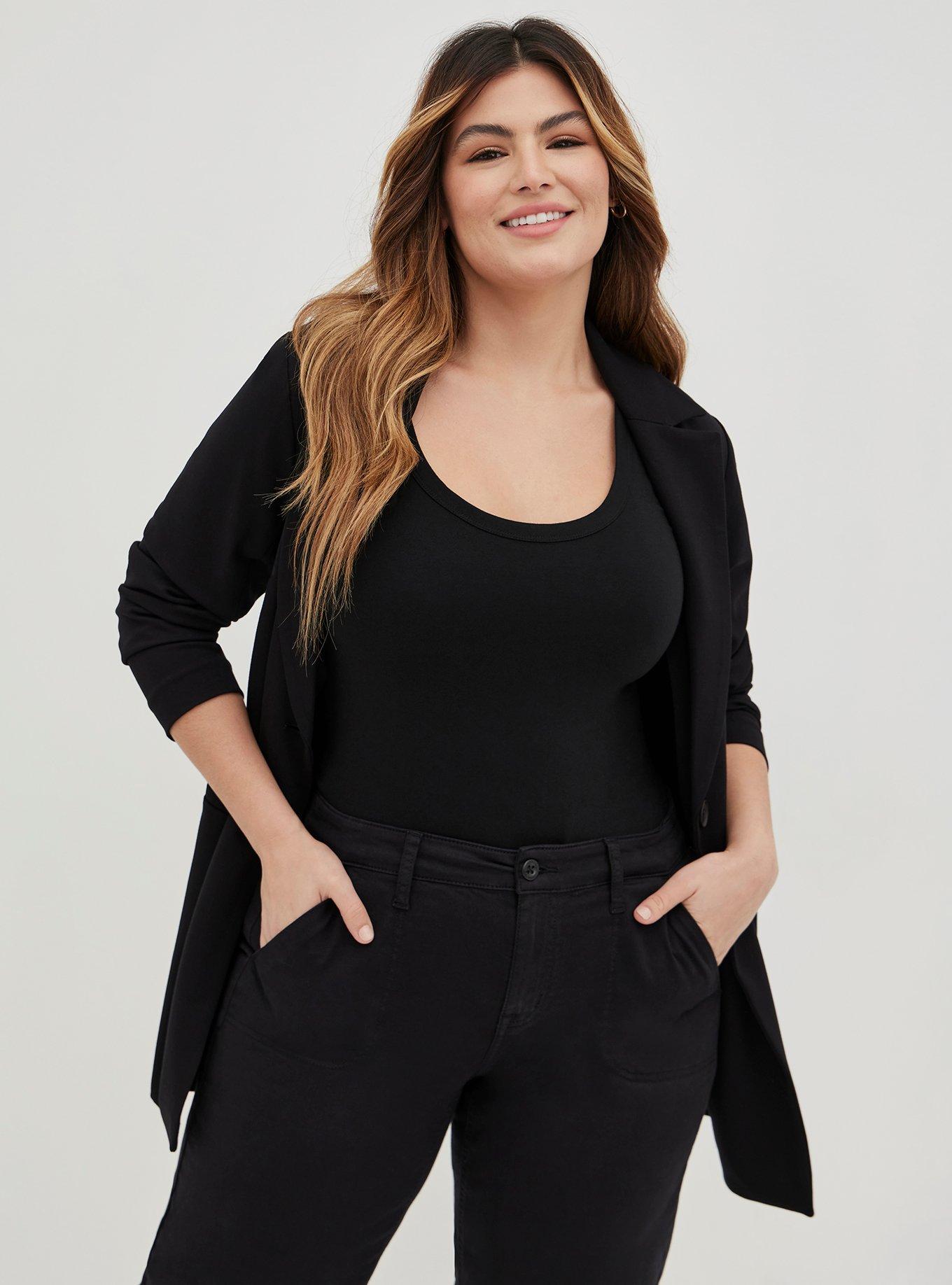 Plus Size - Crop Pull-On Wide Leg Stretch Twill Mid-Rise Pant - Torrid