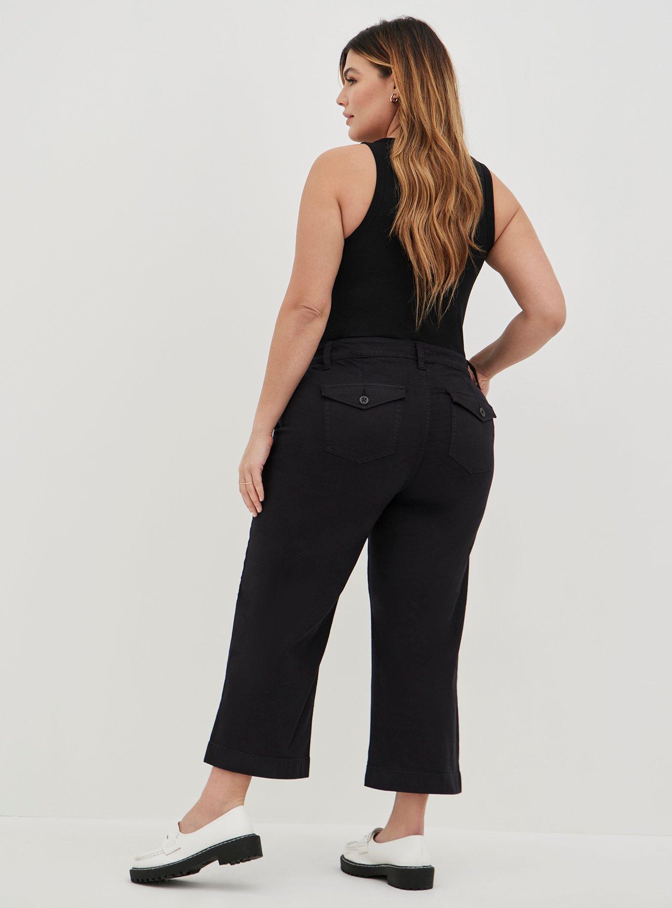 Plus Size - Pull-On Weekend Wide Stretch Twill Mid-Rise Crop Pant - Torrid