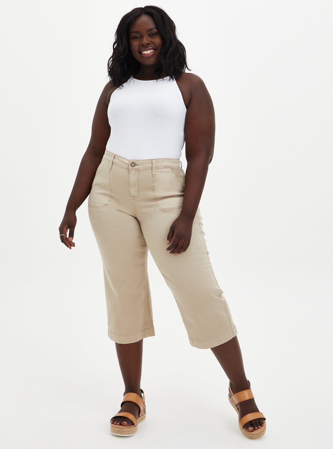 Plus size wide leg khakis store