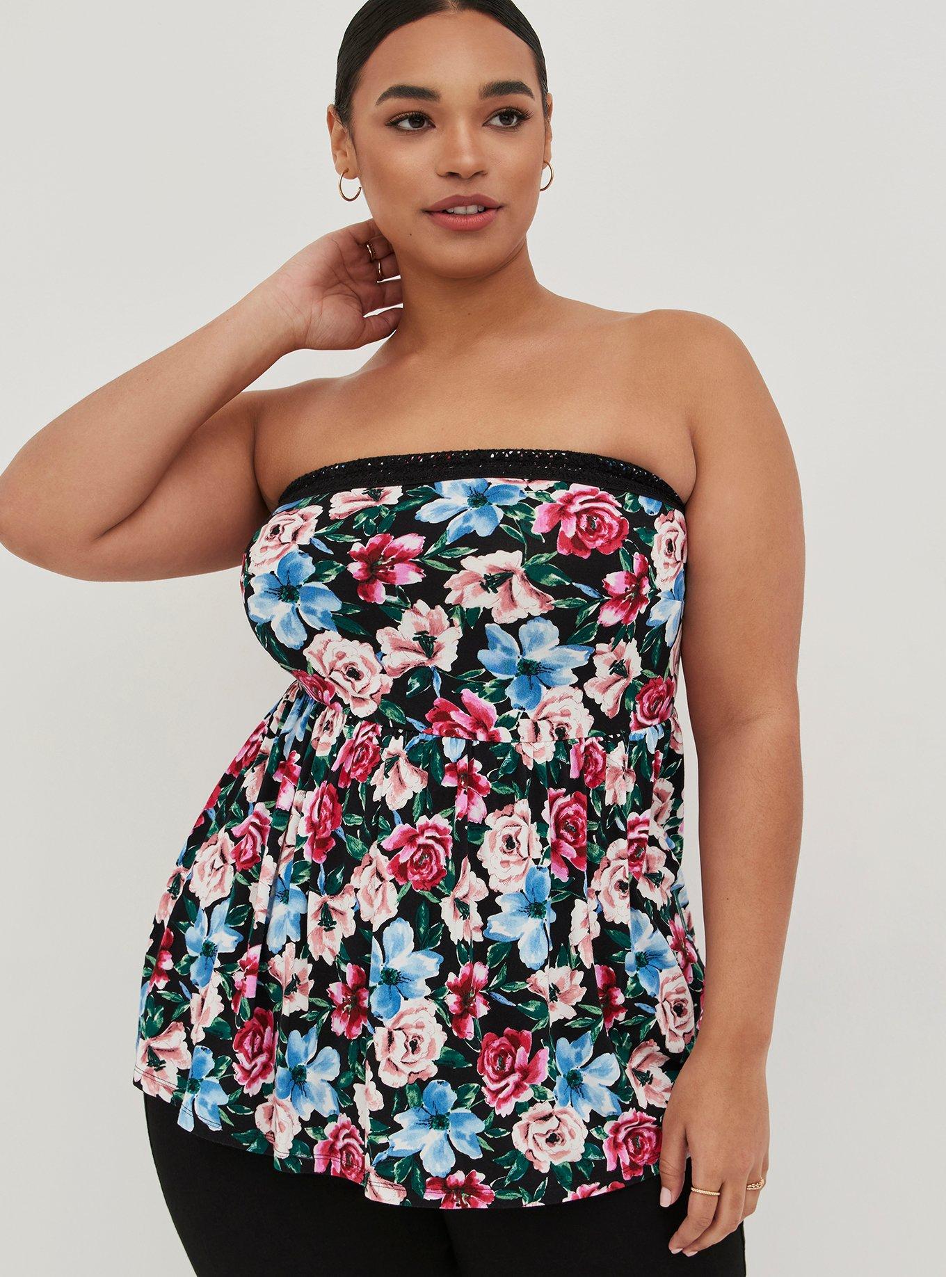 Plus Size - Super Soft Strapless Peplum Top - Torrid