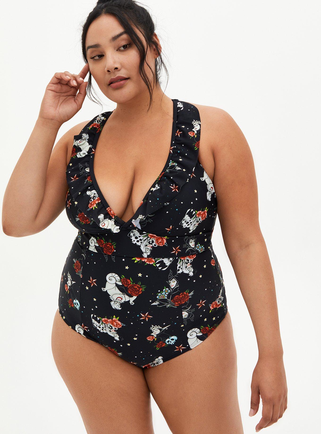 Plus Size Disney Villains Ruffle Swimsuit Torrid