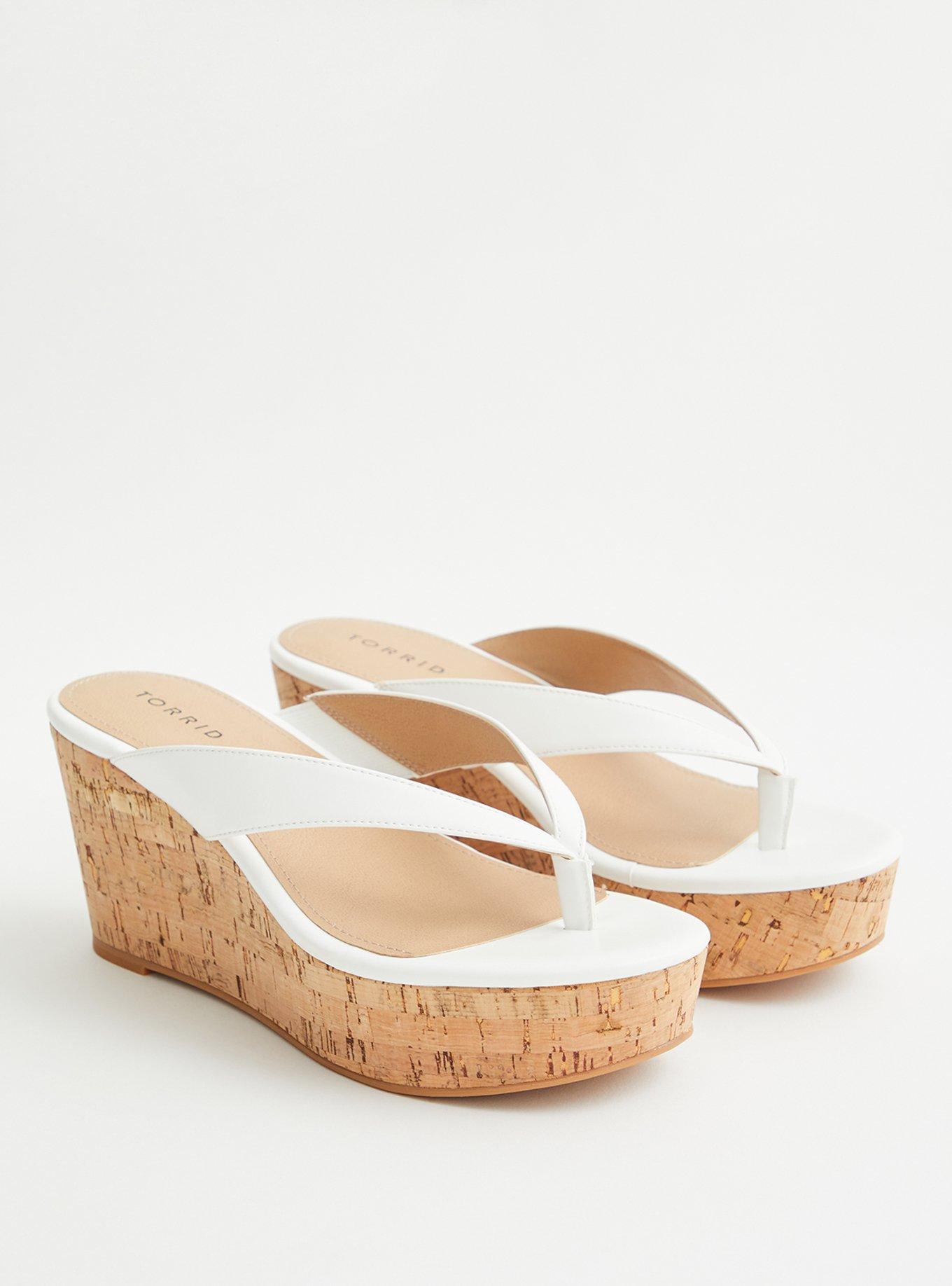 Plus Size Thong Platform Cork Wedge Sandal WW Torrid