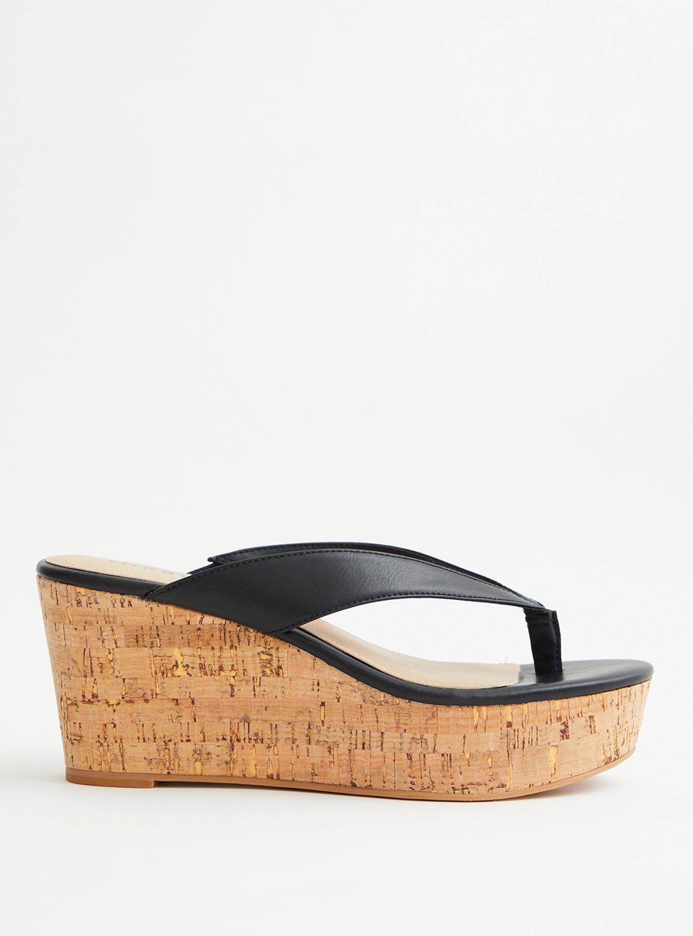 Plus Size Thong Platform Cork Wedge Sandal WW Torrid