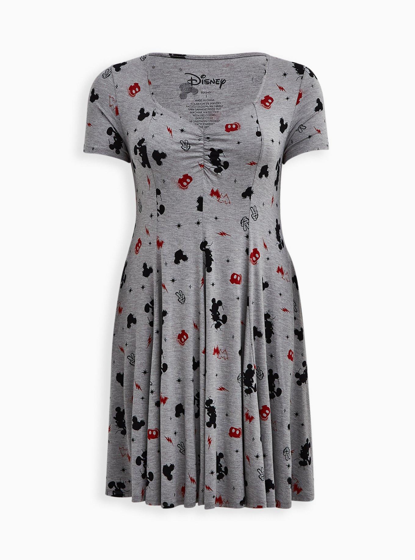 Plus Size - Skater Dress - Disney Mickey Mouse Super Soft Grey - Torrid