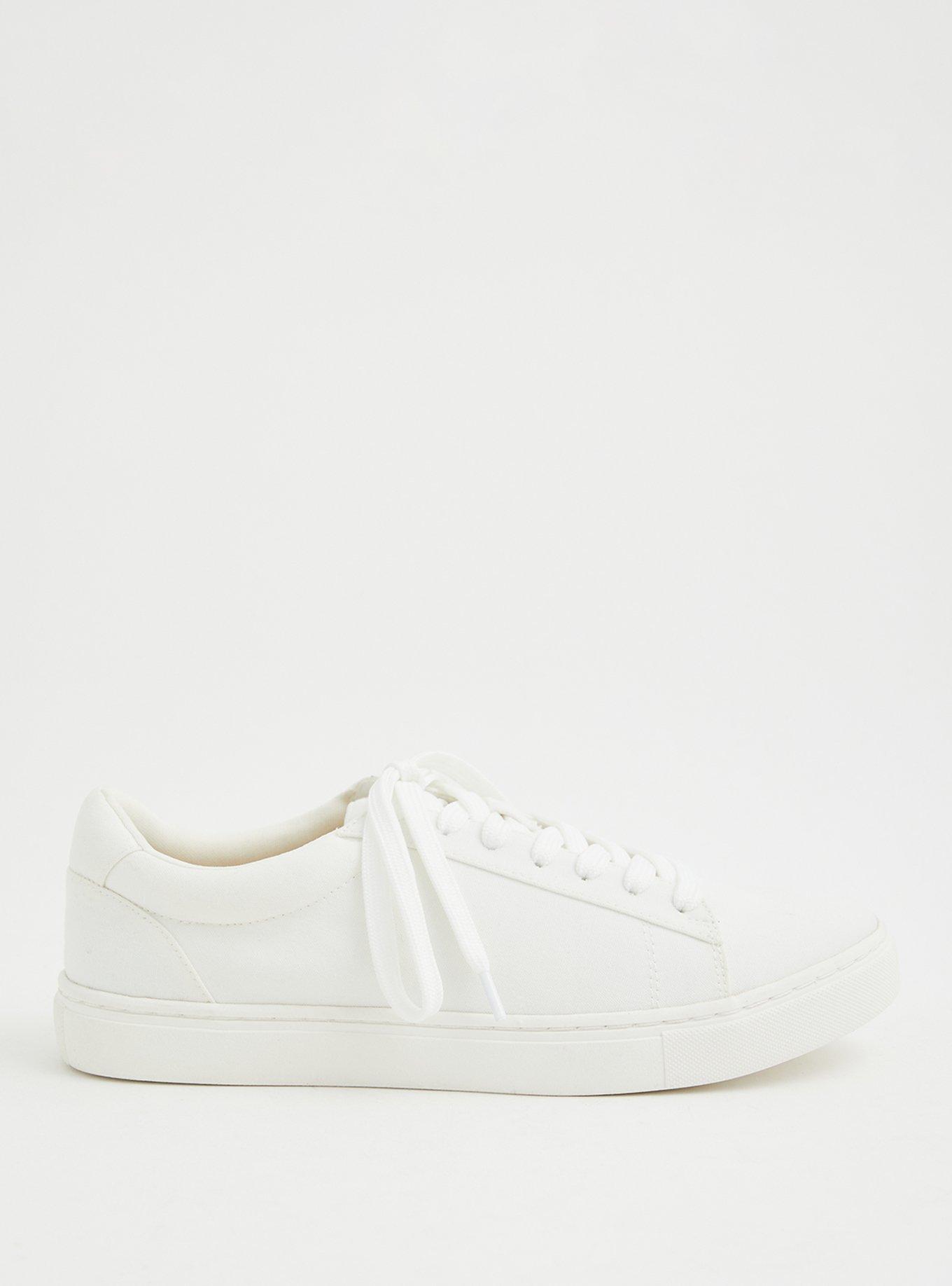 Plus Size - White Recycled Canvas Sneaker (WW) - Torrid