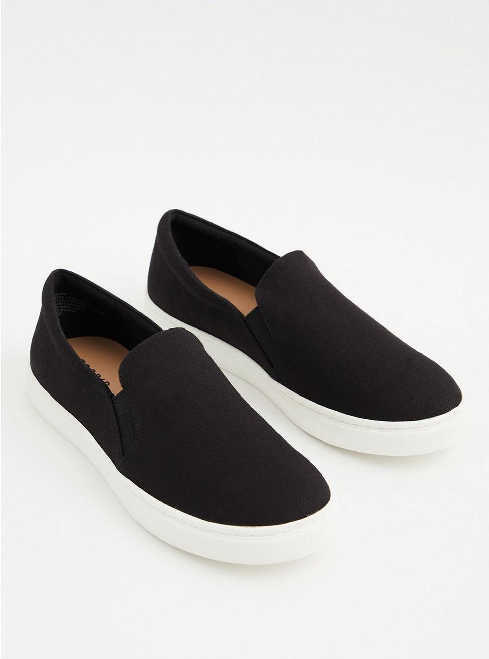 Plus Size - Black Recycled Canvas Slip-On Sneaker (WW) - Torrid