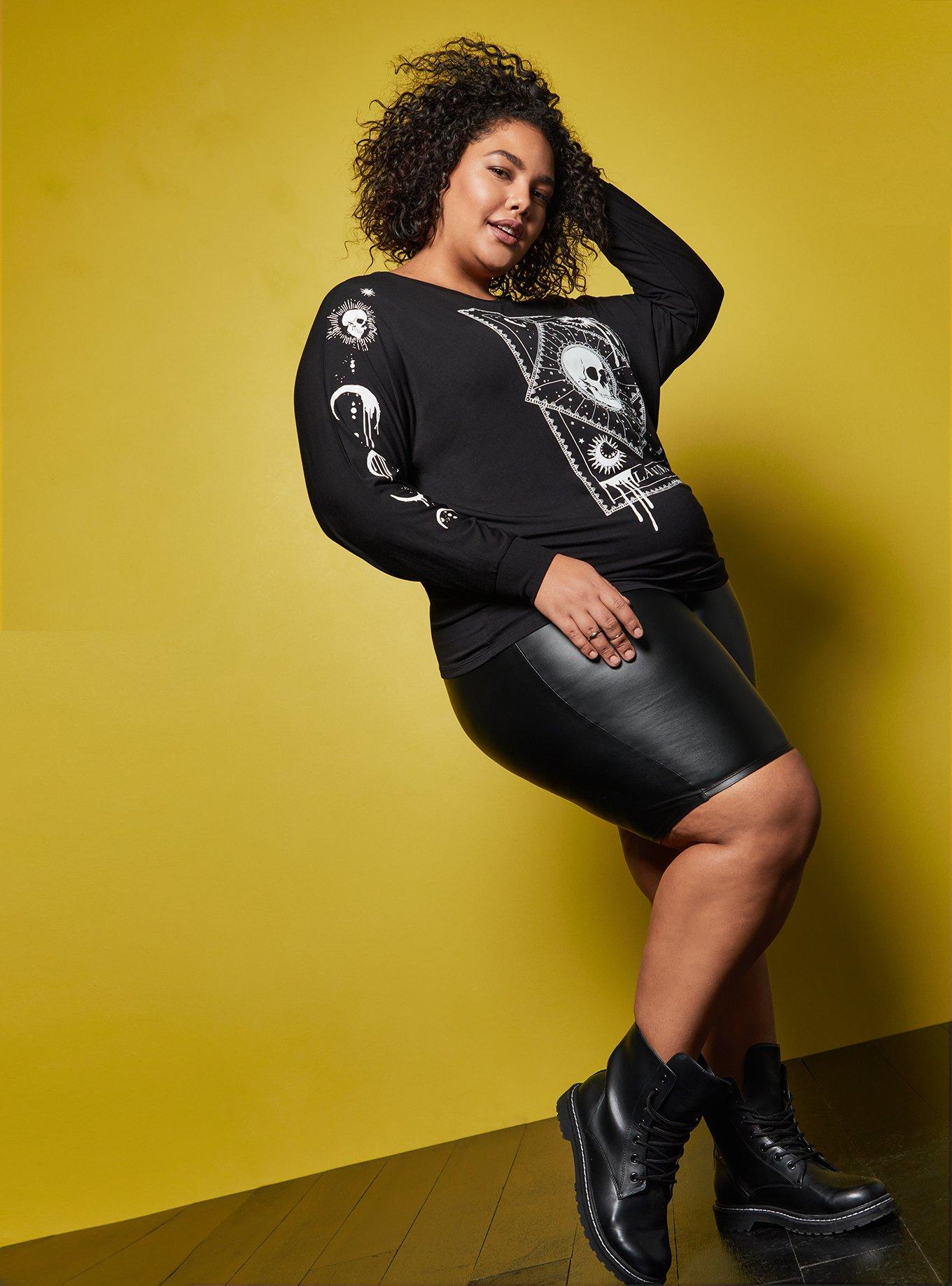 Plus Size - LoveSick Super Soft Celestial Skull Black Wash Tee