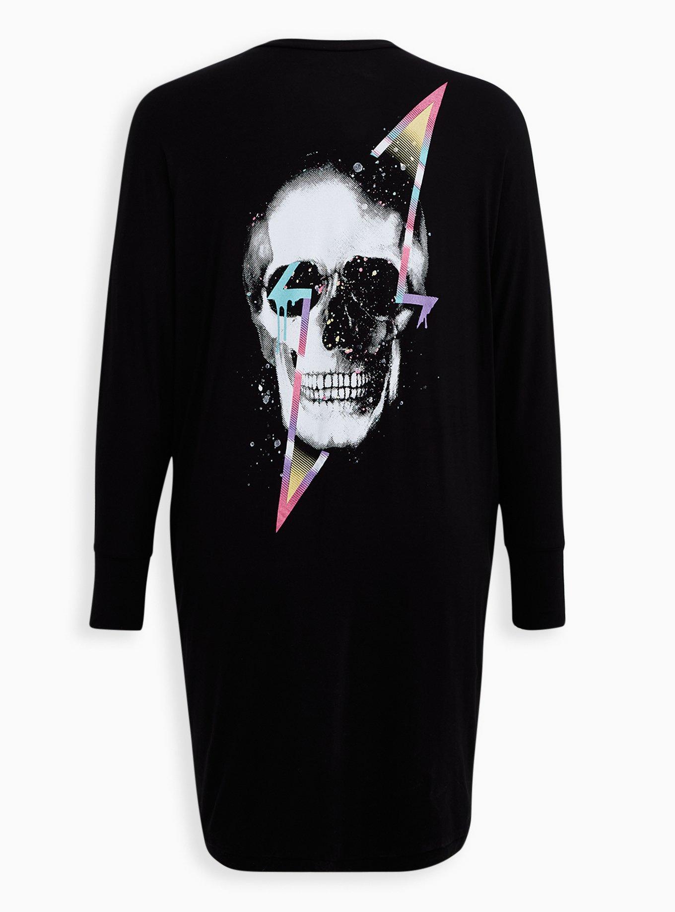 Plus Size LoveSick Skull Black Cacoon Kimono Torrid