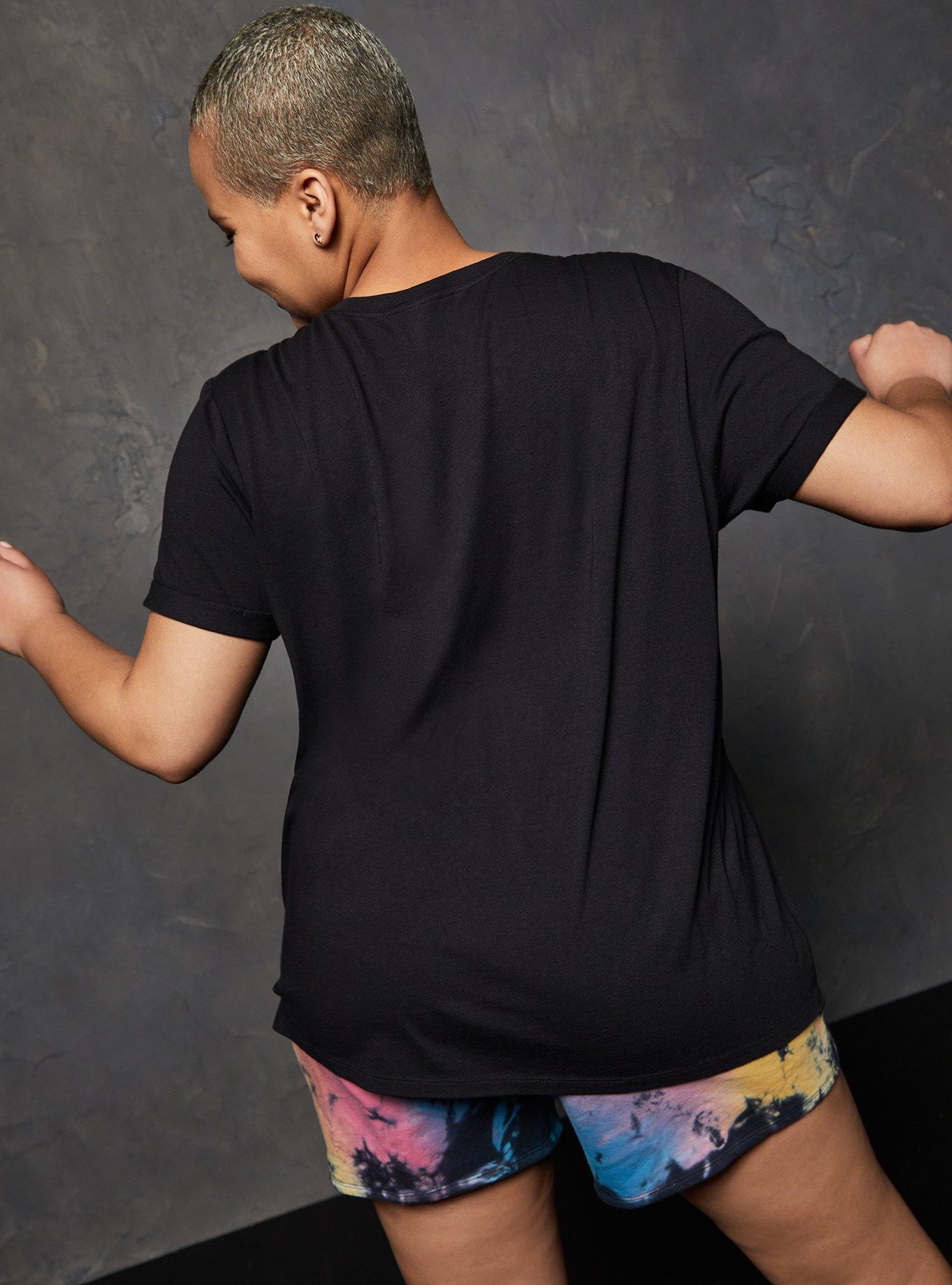 Plus Size LoveSick Relaxed Fit Crew Tee - Skull Black , TIE DYE, alternate