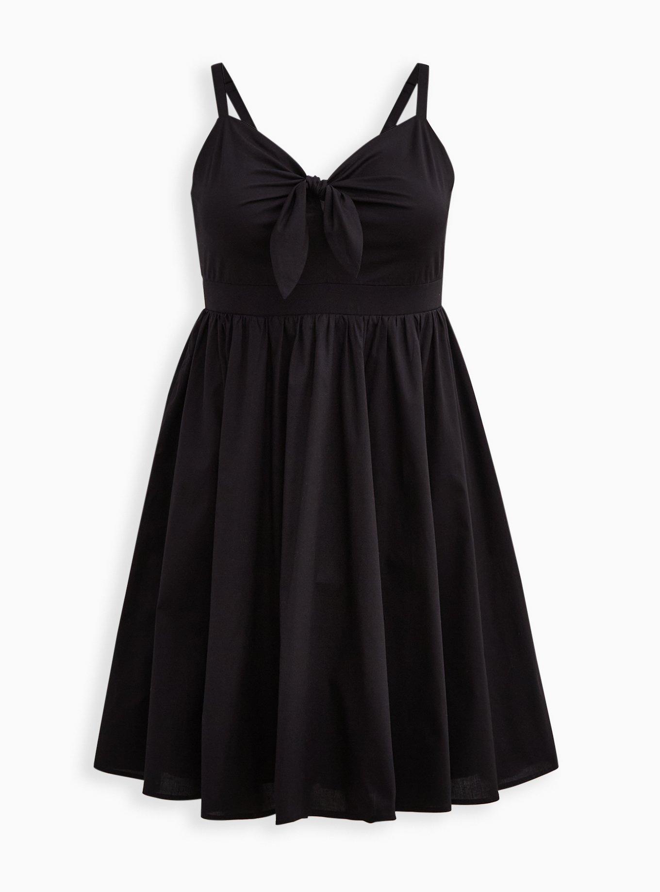 Plus Size - Mini Poplin Tie-Front Skater Dress - Torrid