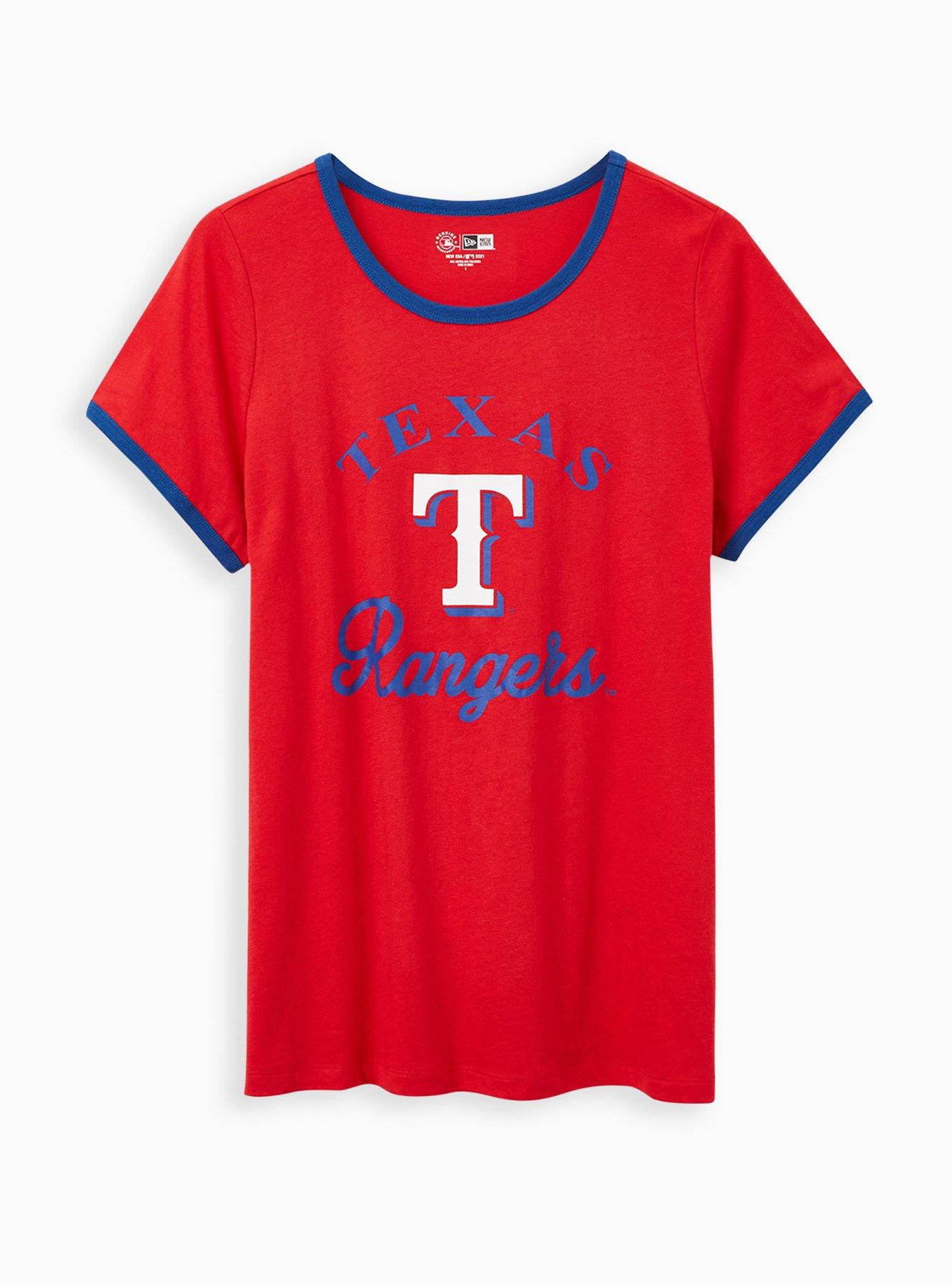 Plus Size - MLB Texas Rangers Blue Classic Fit Raglan Tee - Torrid
