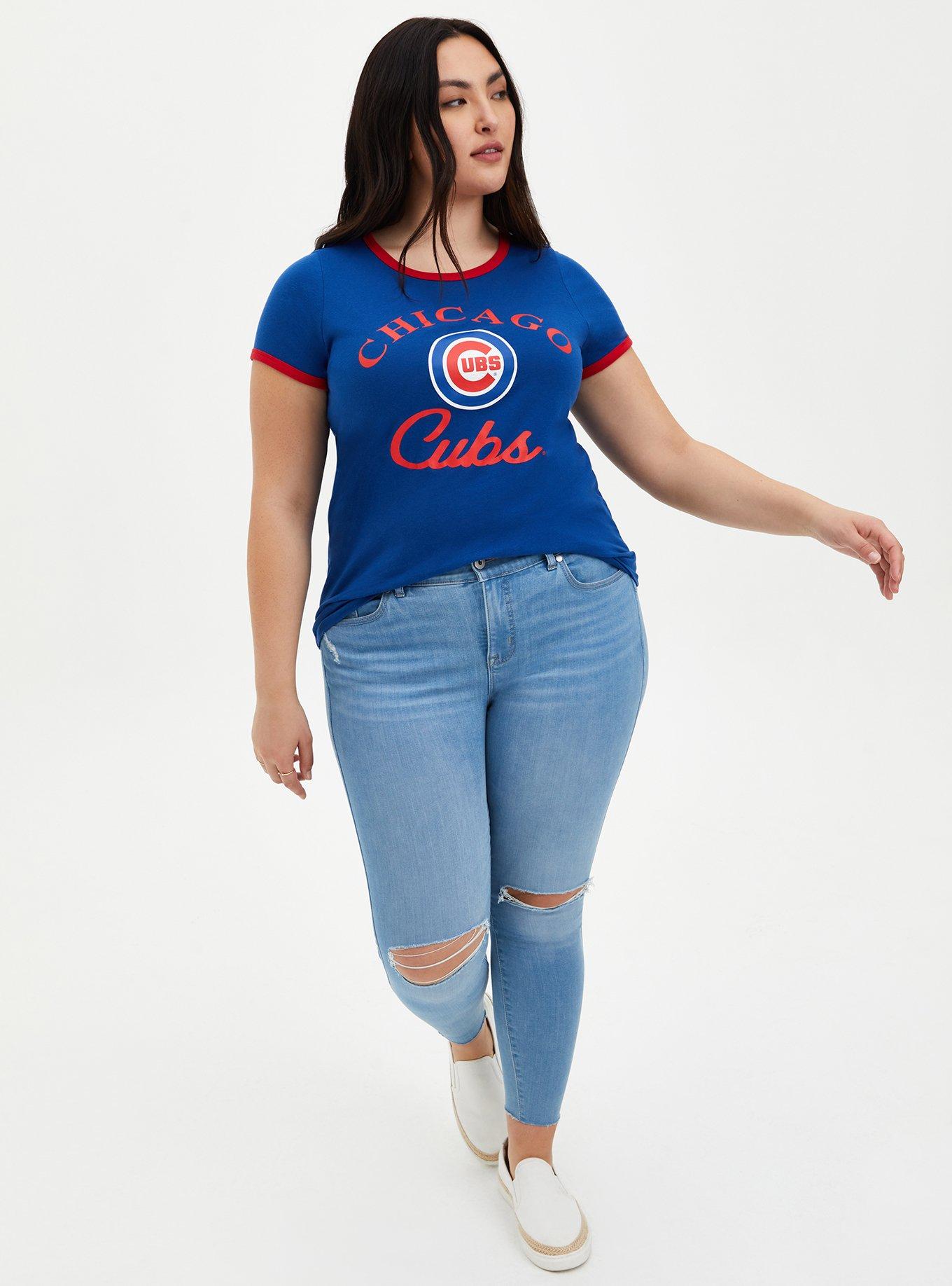 Plus Size - Classic Fit Ringer Tee - MLB Chicago Cubs Blue - Torrid