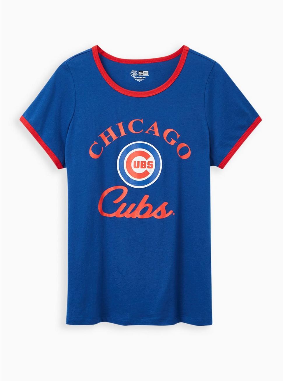 Plus Size - Classic Fit Ringer Tee - MLB Chicago Cubs Blue - Torrid