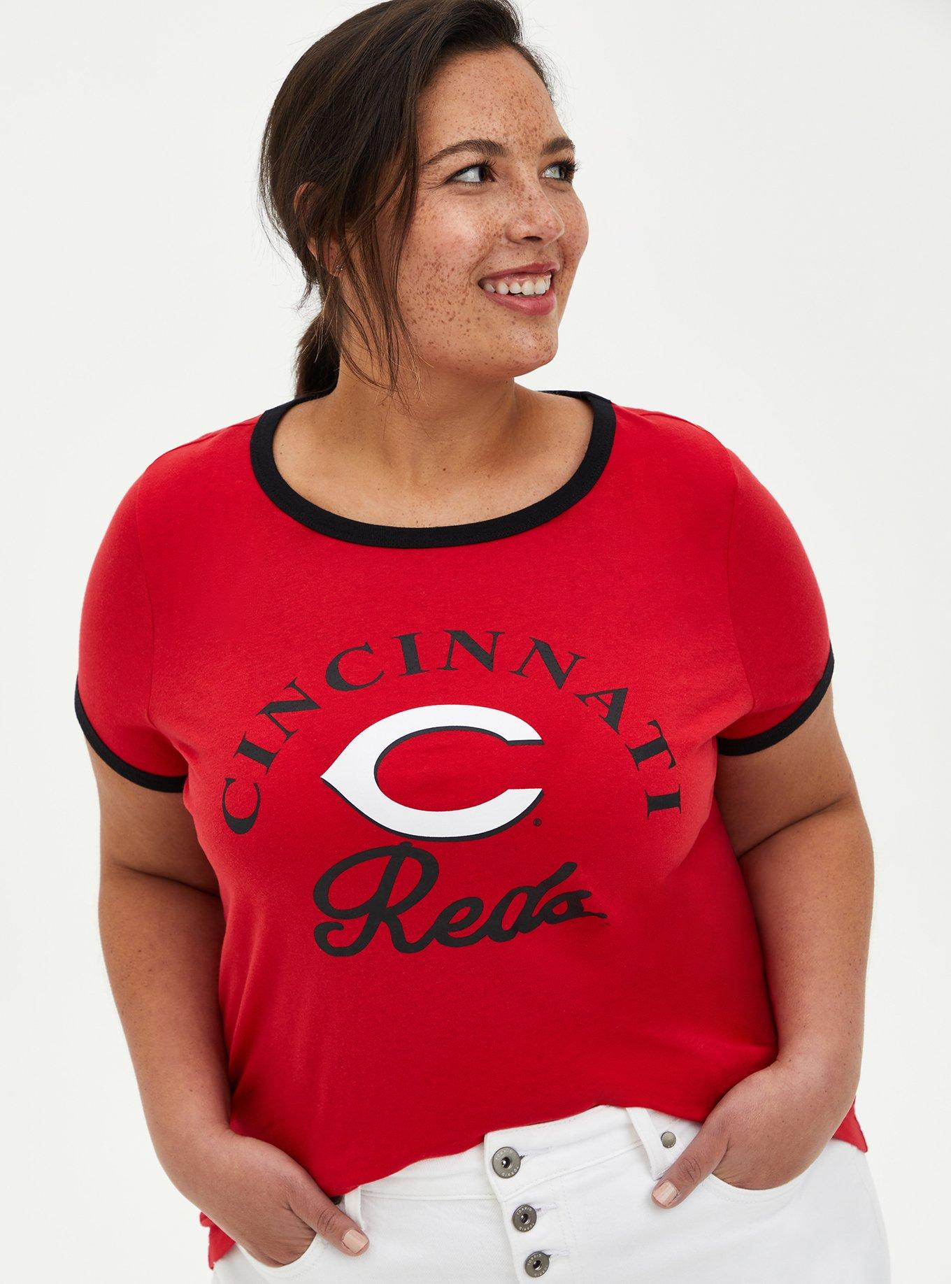 Plus Size Classic Fit Ringer Tee MLB Cincinnati Reds Red Torrid