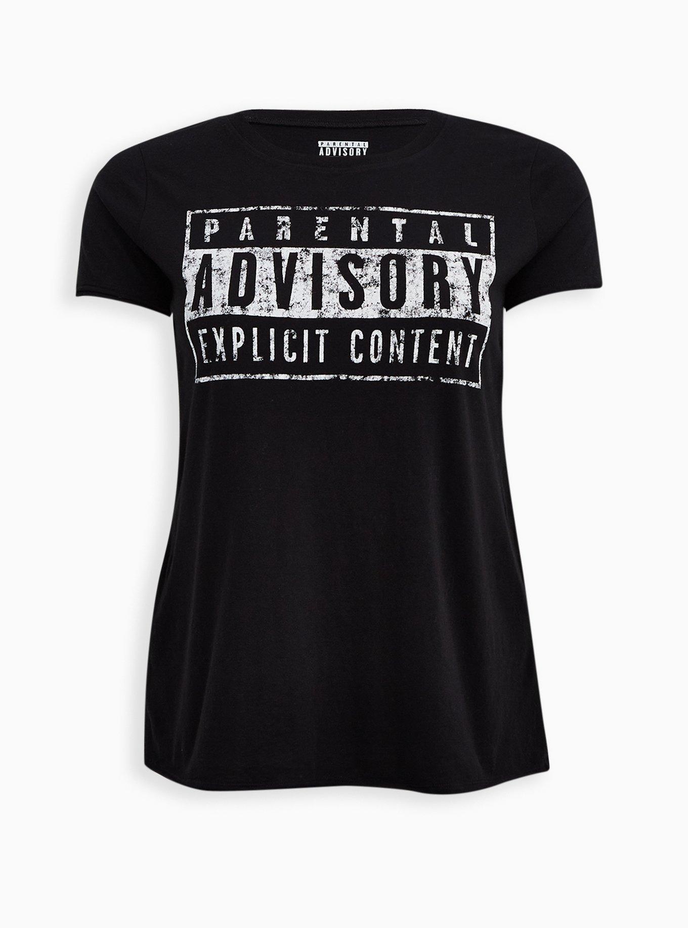 Classic Fit - Parental Advisory Black Crew Tee, DEEP BLACK, hi-res