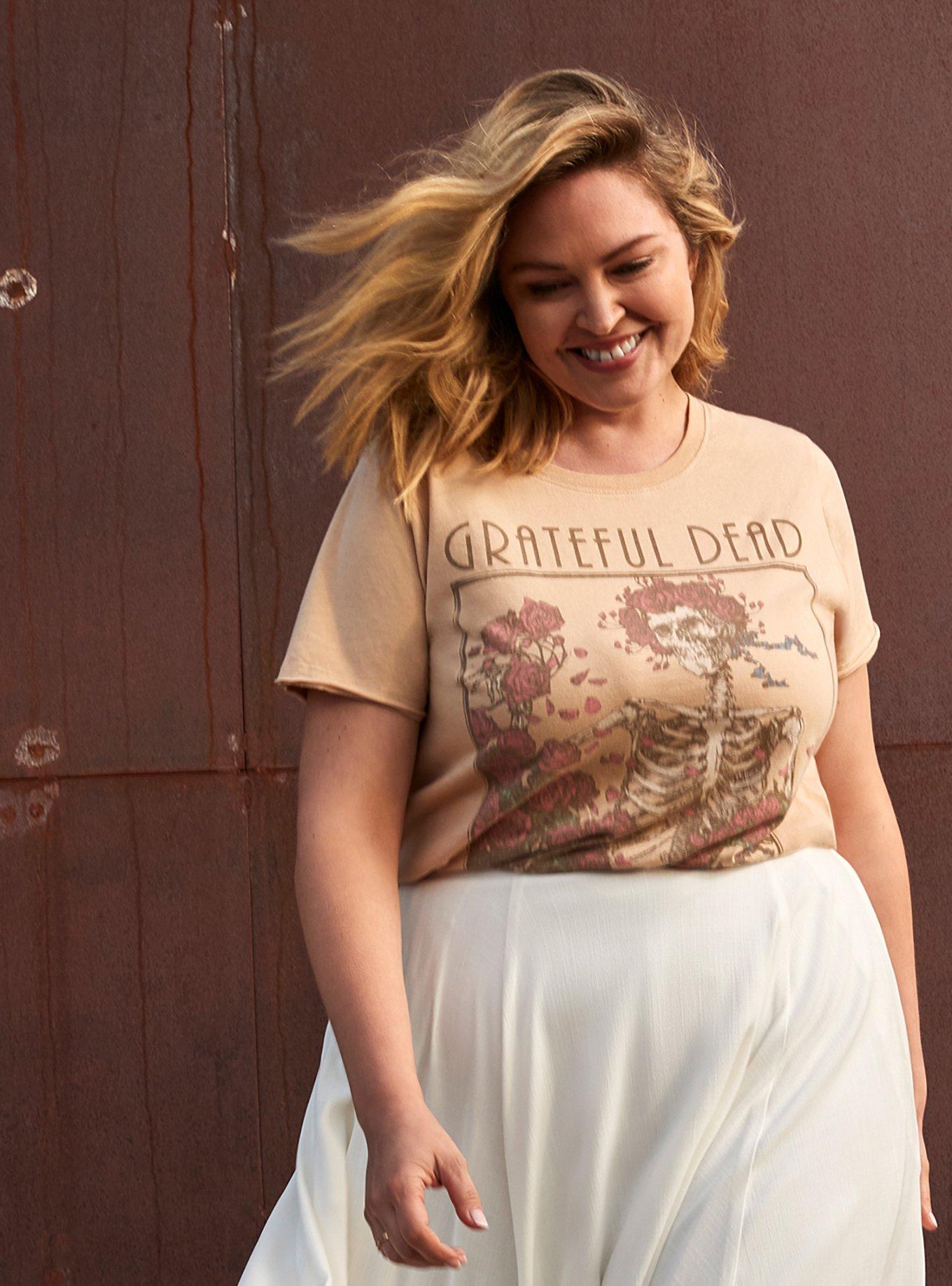 Plus Size Classic Fit Crew Tee - Grateful Dead Pink , , hi-res