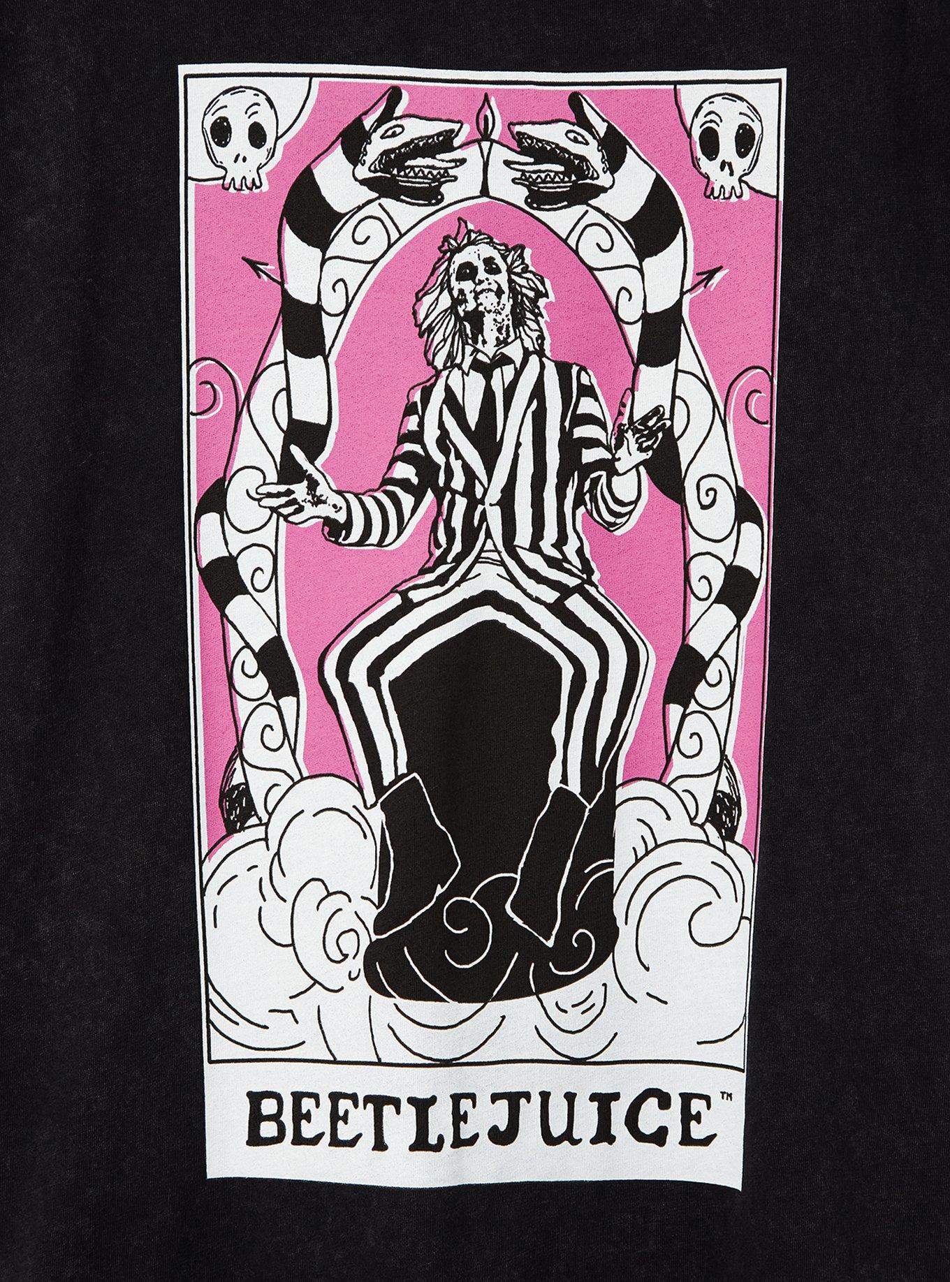 Plus Size Classic Fit - Beetlejuice Black Mineral Wash Crew Tee, DEEP BLACK, alternate