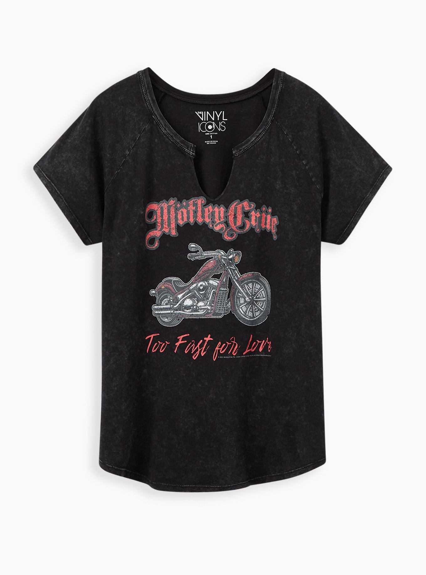 Classic Fit - Black Wash Motley Crue Raglan Tee, , hi-res