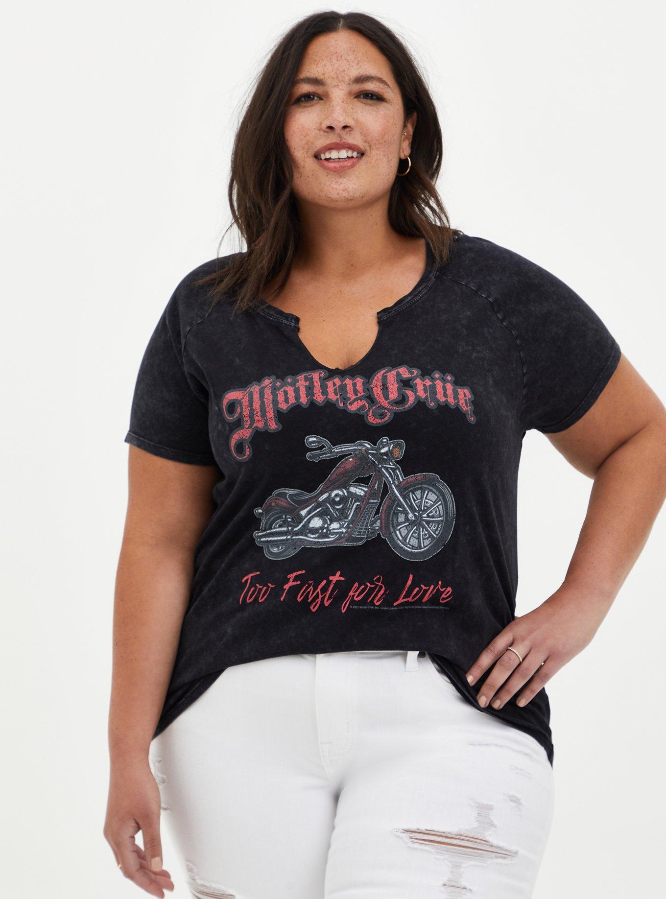 Classic Fit - Black Wash Motley Crue Raglan Tee, , hi-res