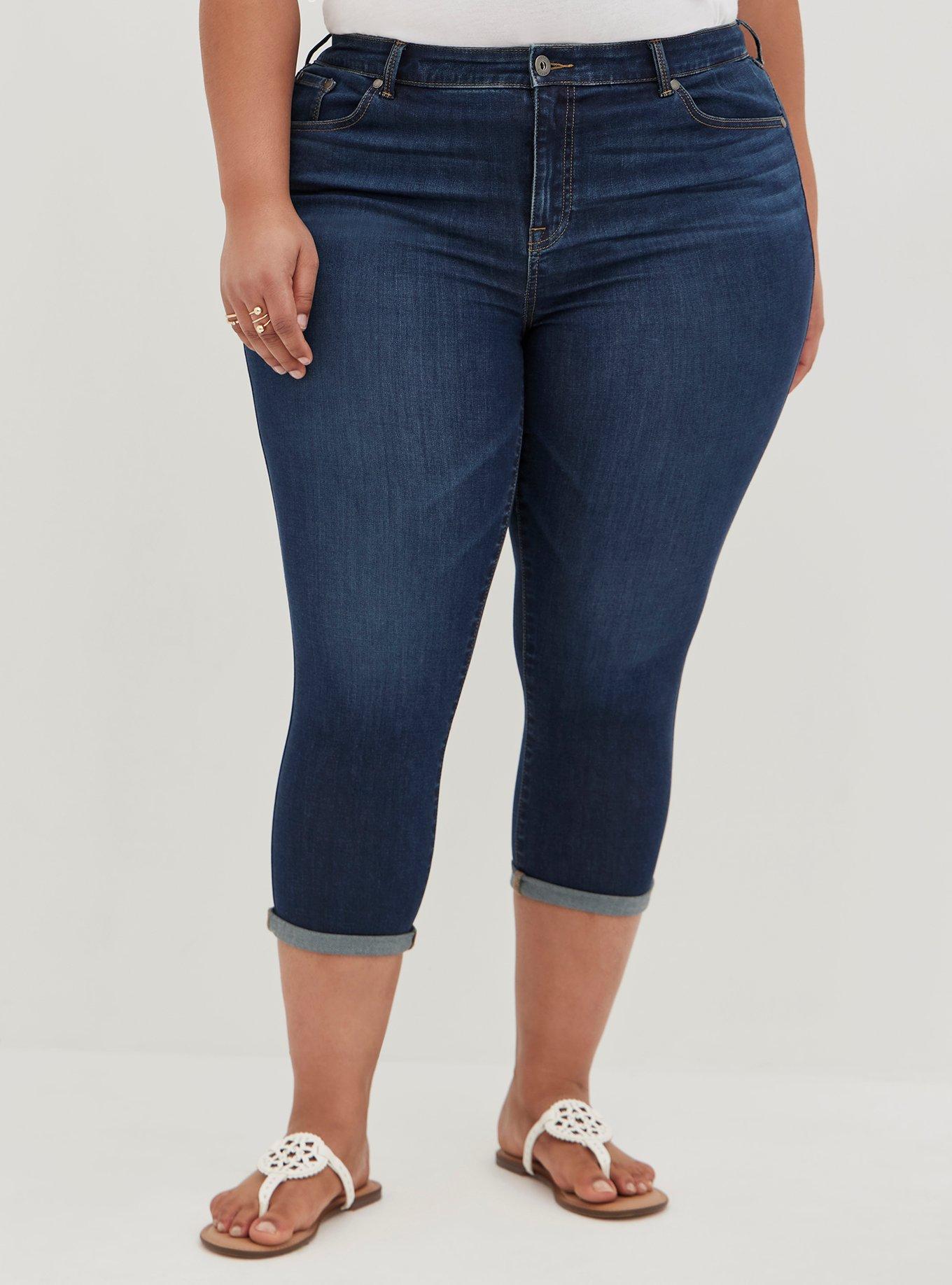 Torrid Mid-Rise Size - Crop Jean Skinny MidFit Plus Super Soft -