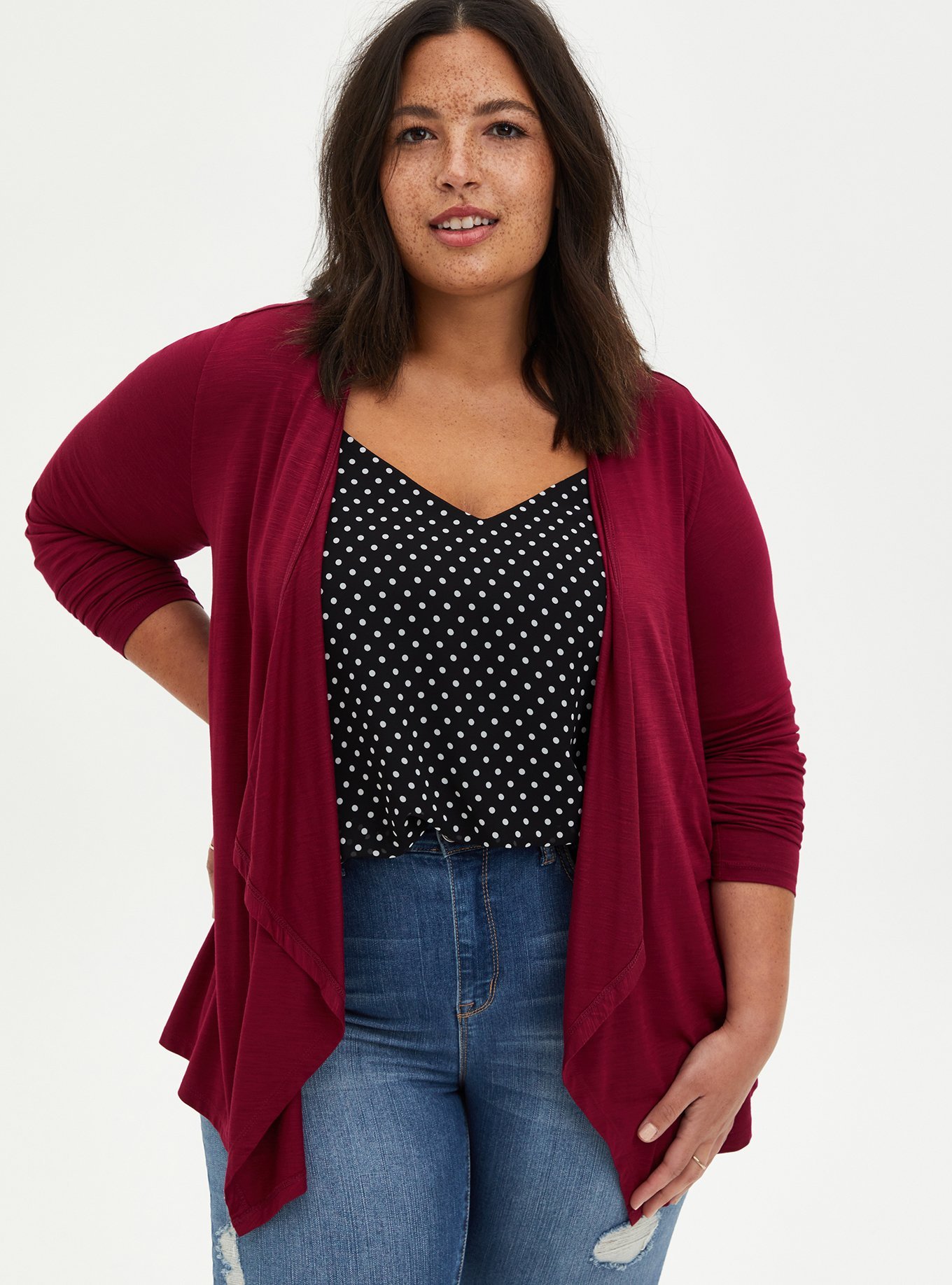 Plus Size - Super Soft Cardigan Drape Front - Torrid