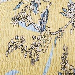 Babydoll Cotton Crew Neck Smocked Bodice Top, ARCHIVED FLORAL, swatch