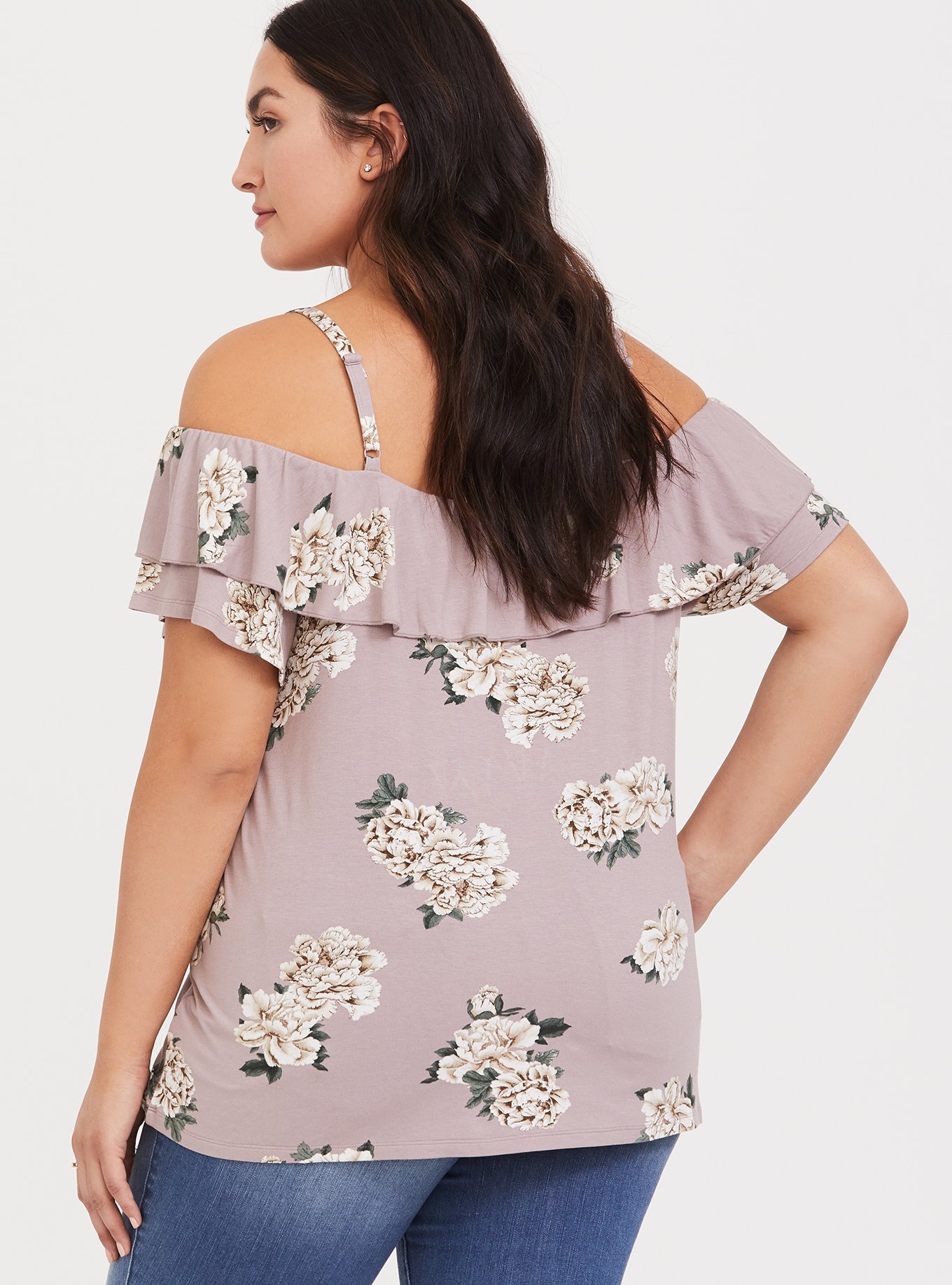 Plus Size - Super Soft Cold Shoulder Ruffle Top - Torrid