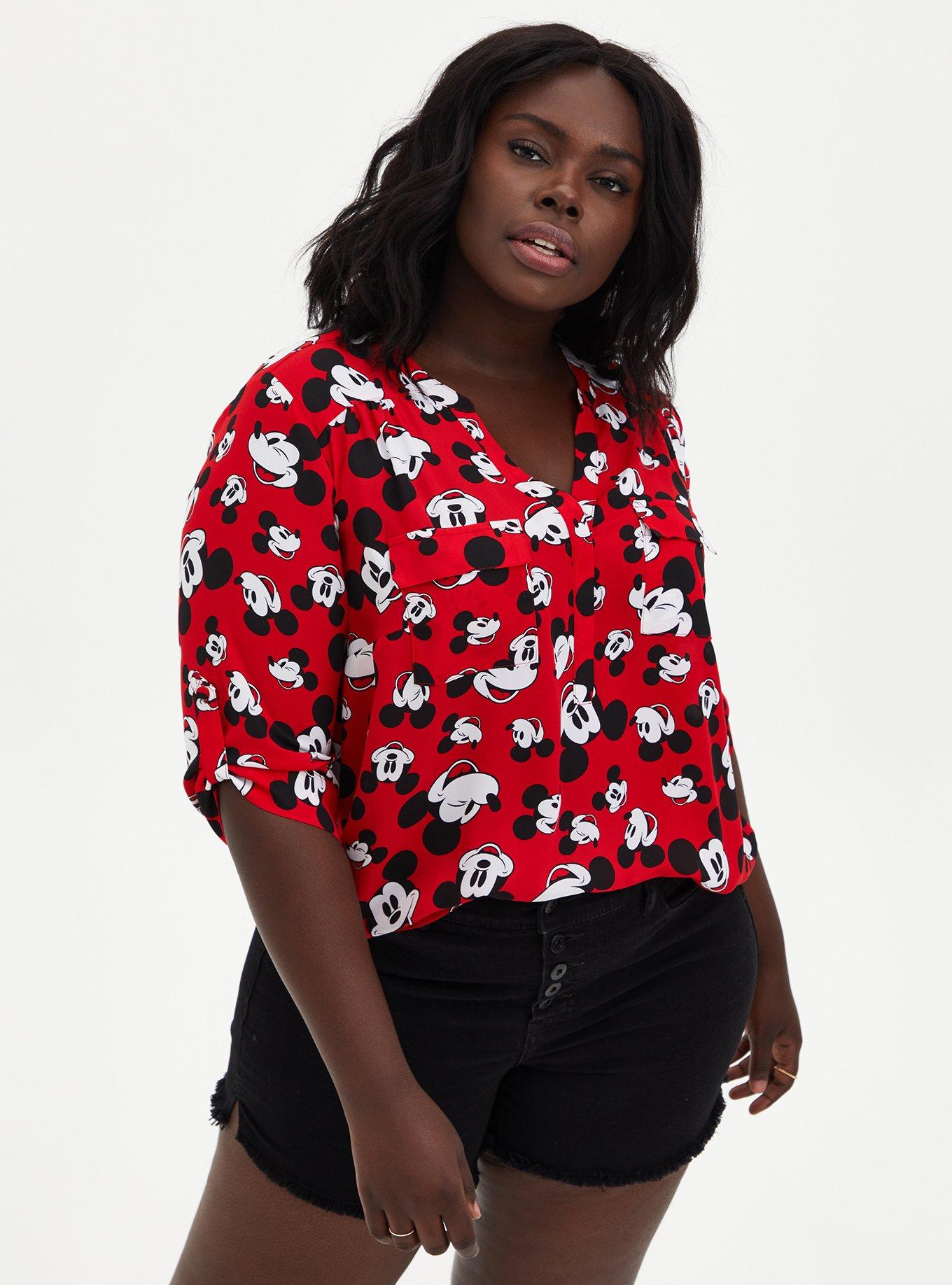 Plus Size - Disney Mickey Mouse Red Harper Pullover Blouse - Torrid