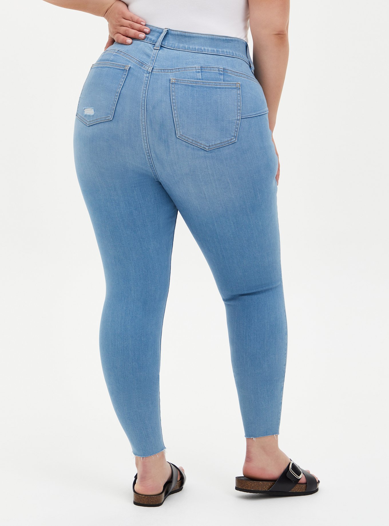 Plus Size - Bombshell Skinny Super Soft High-Rise Destructed Jean - Torrid