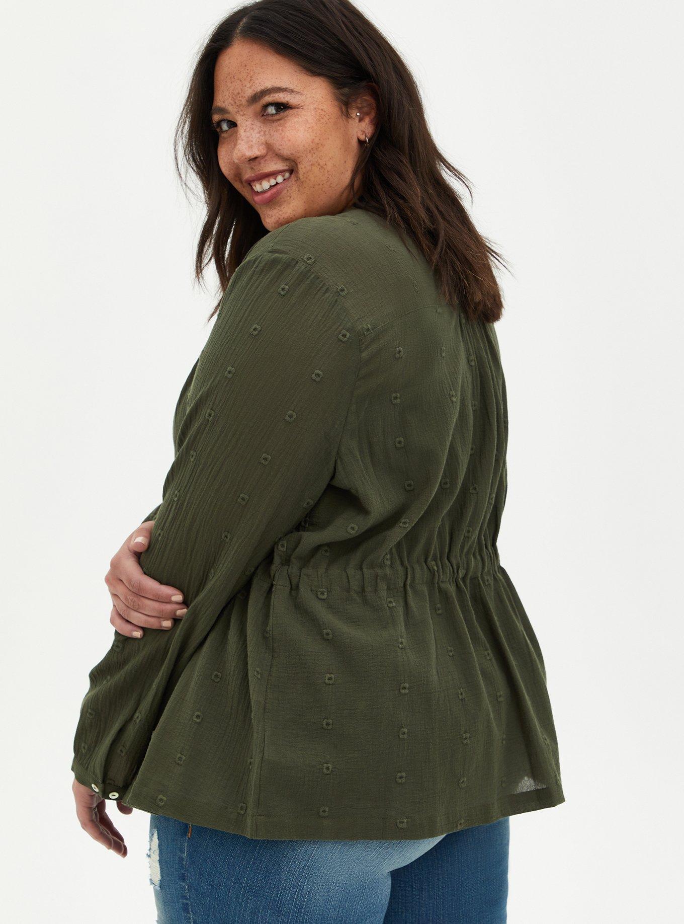 Plus size embroidered store coat