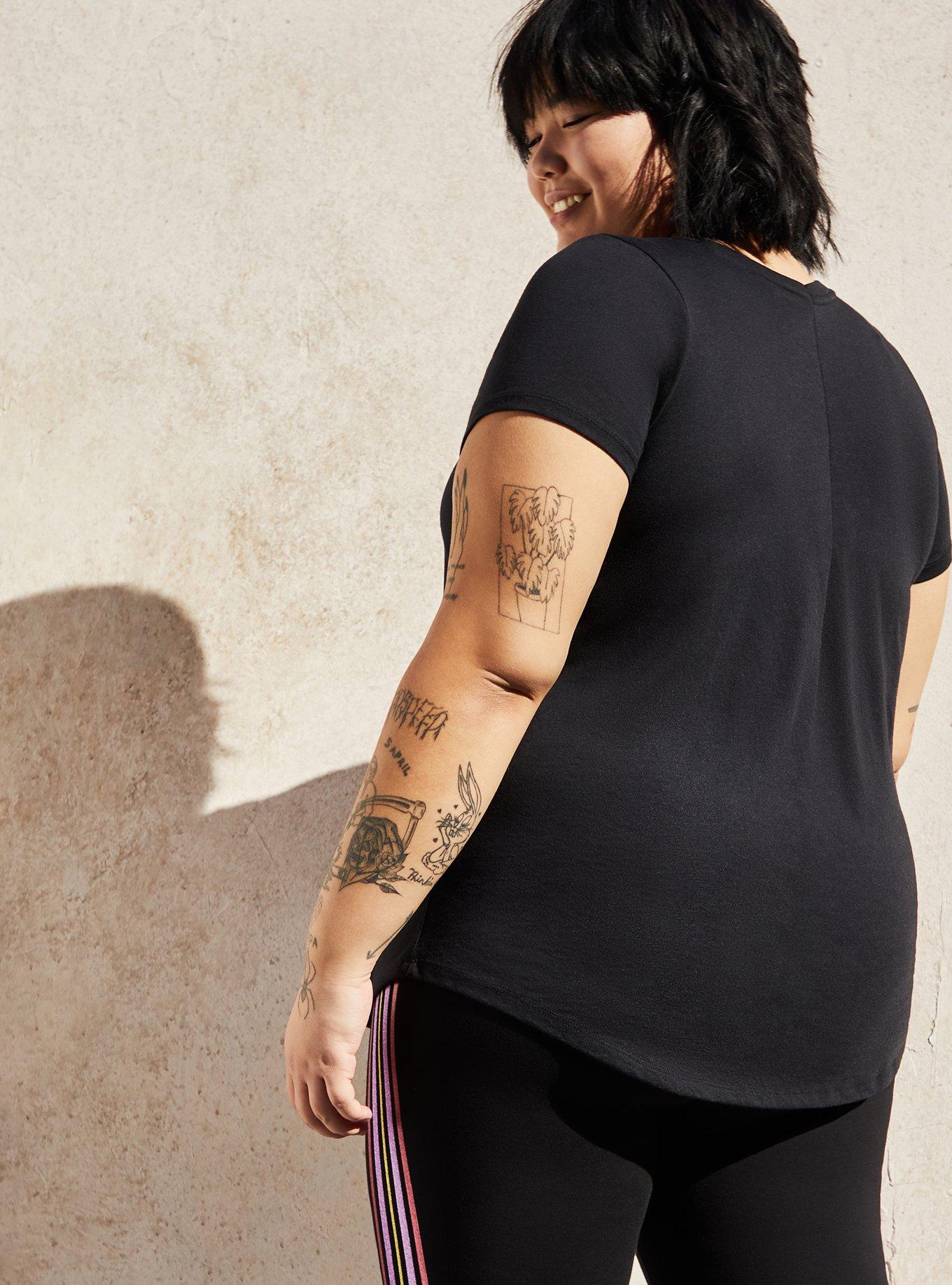 Plus Size Classic Fit V-Neck Tee - Social Distance Black, DEEP BLACK, alternate